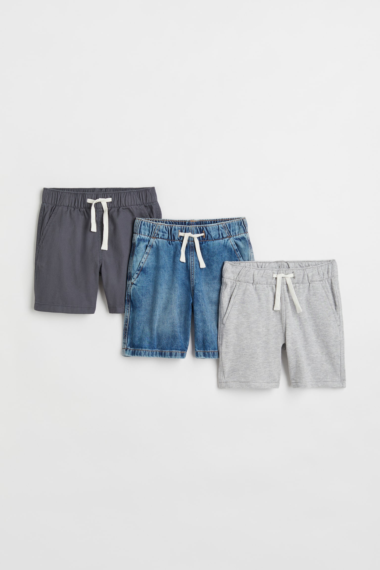 3-pack shorts - Grey marl/Denim blue/Dark grey