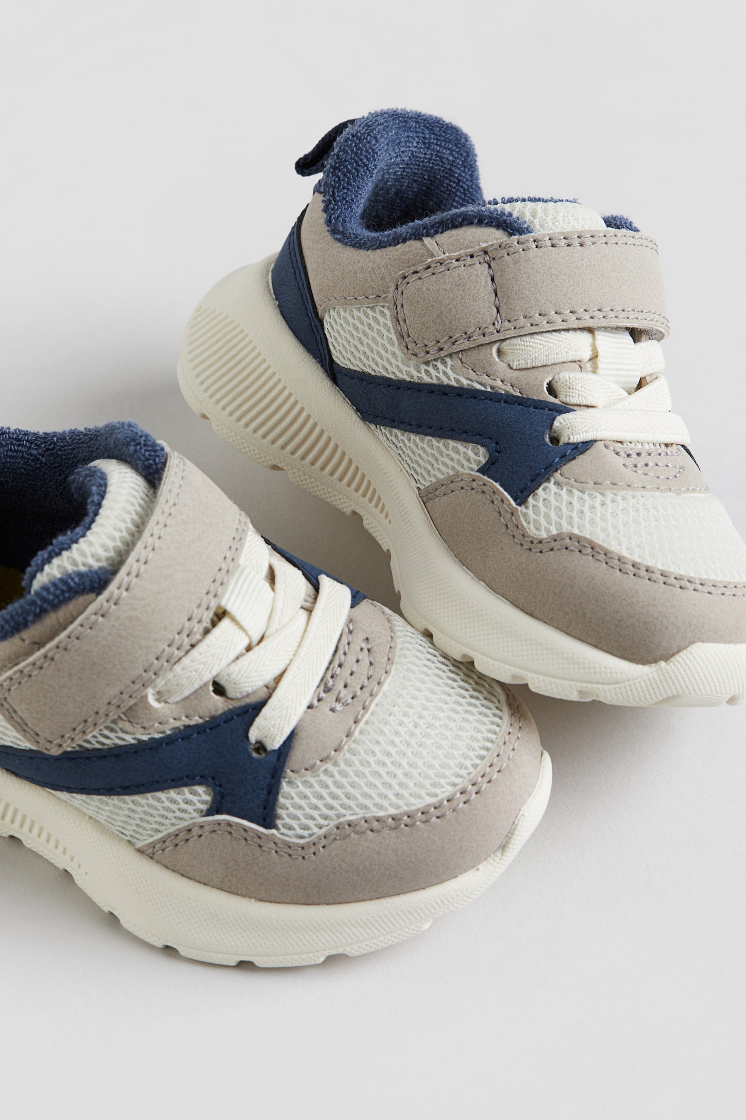 Lightweight Sole Sneakers - Beige/Dark blue - 3