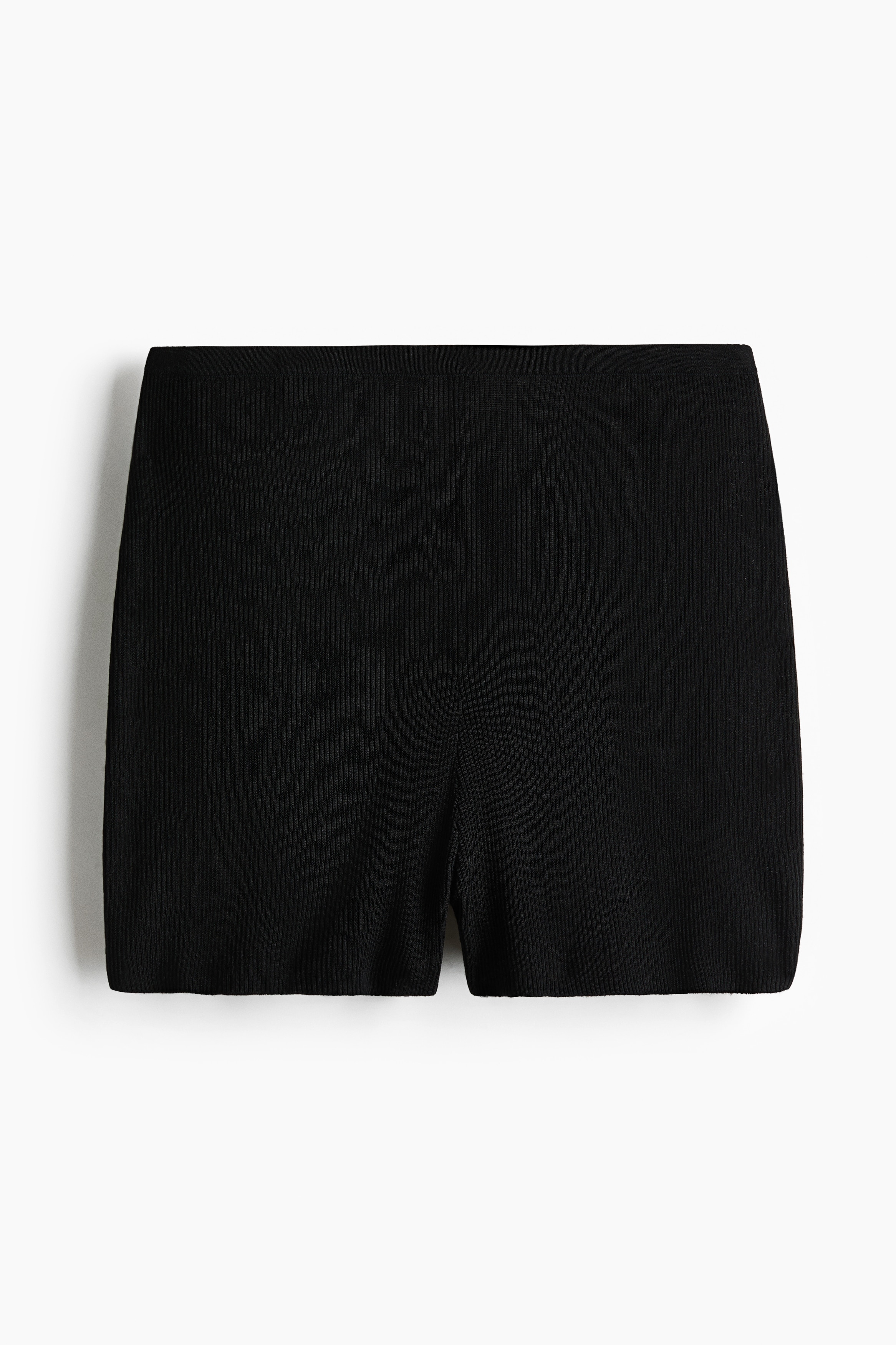 Shorts in maglia a coste - Nero