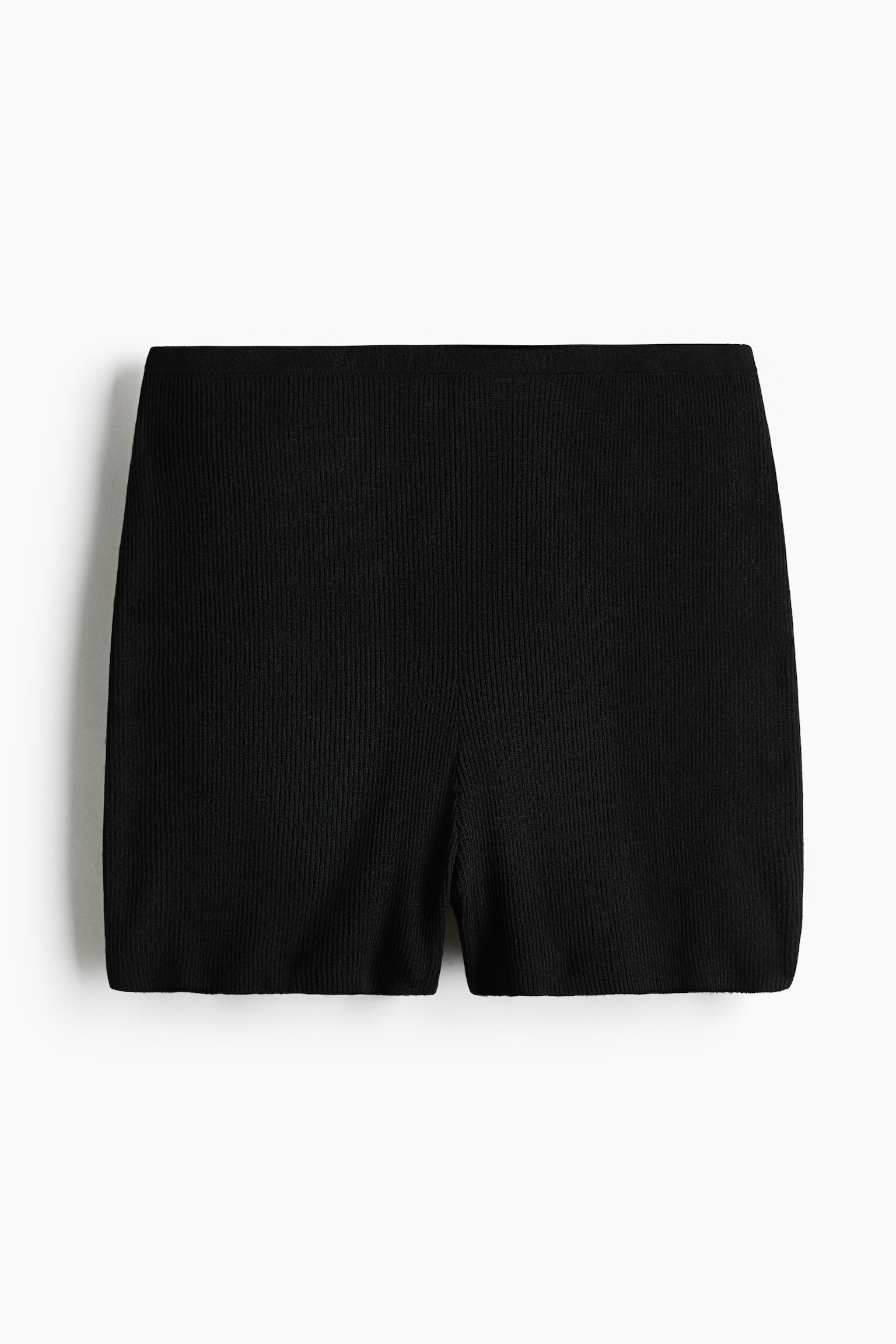 Short en tricot côtelé - Noir - 1