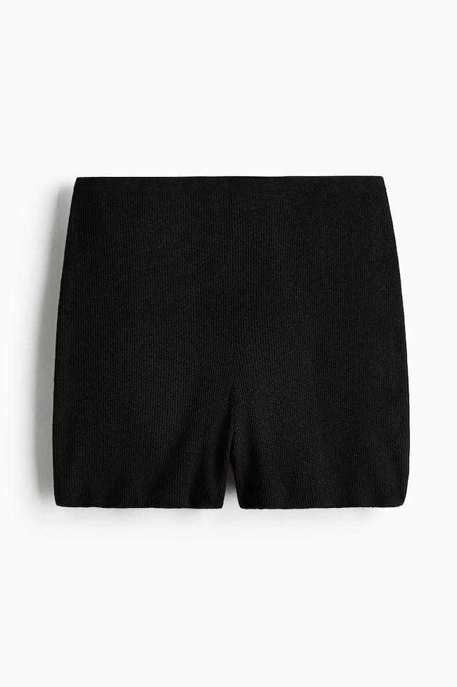 Shorts in Rippstrick - Schwarz - 1