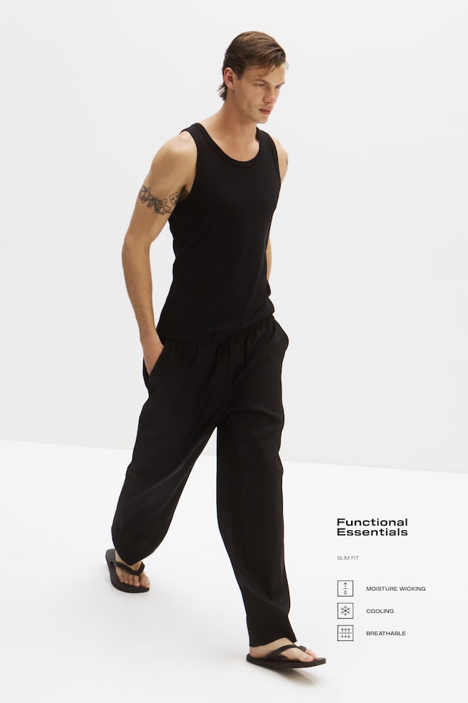 Camiseta sin mangas Cooling Slim Fit - Negro/Blanco - 1