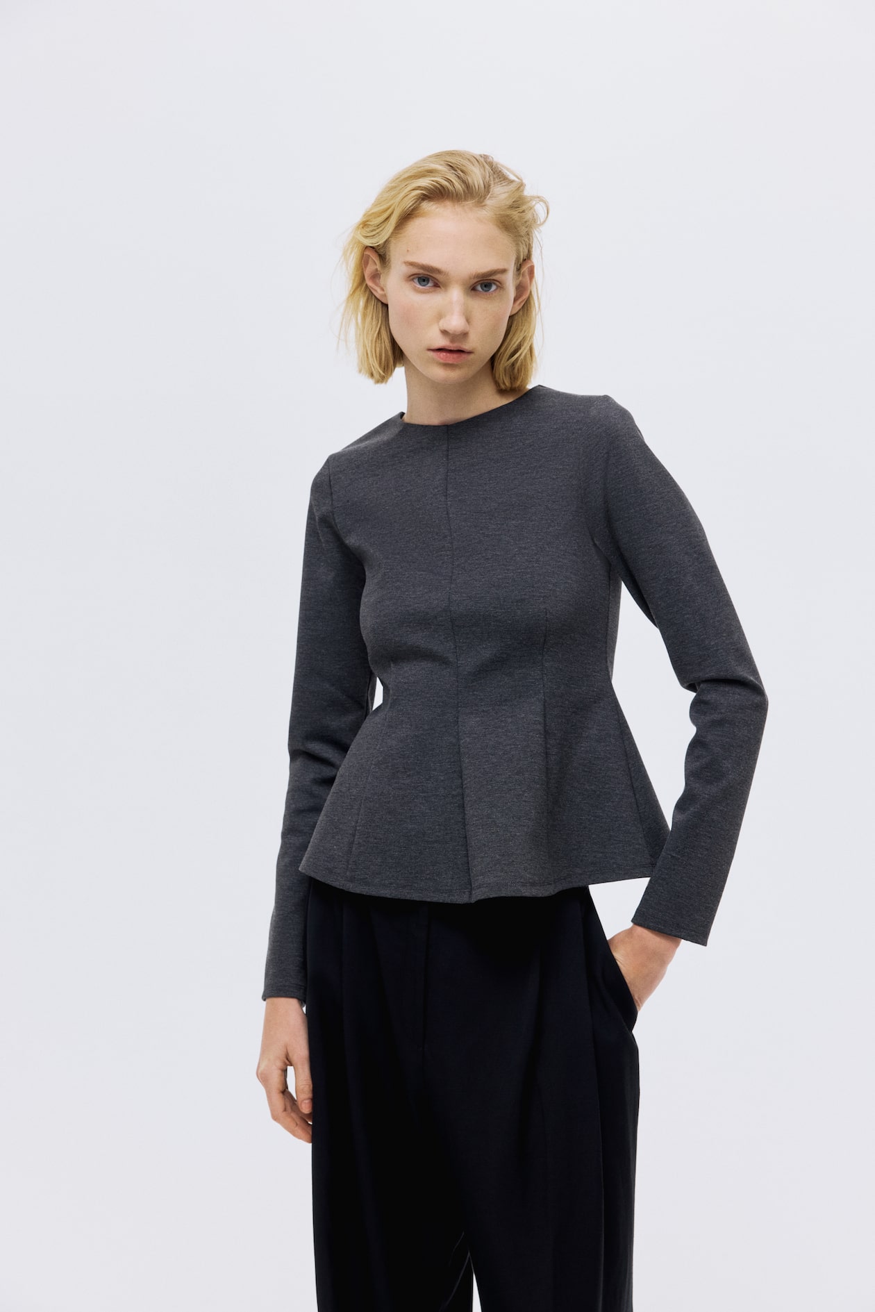 Jersey Peplum Top - image 2