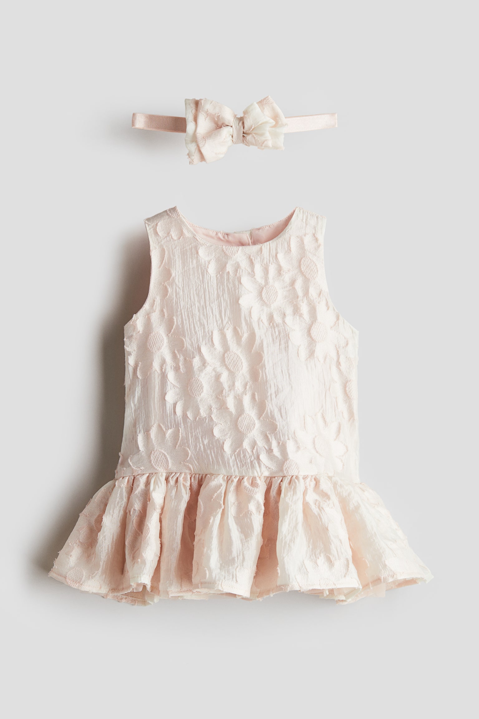 H&M 2-piece Jacquard-weave Set, цвет: Светлый пыльный розовый — фото 1