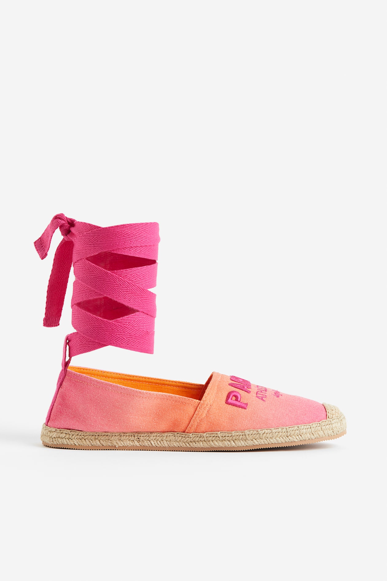 Embroidery-detail Espadrilles Pink/Paris Ladies H&M US