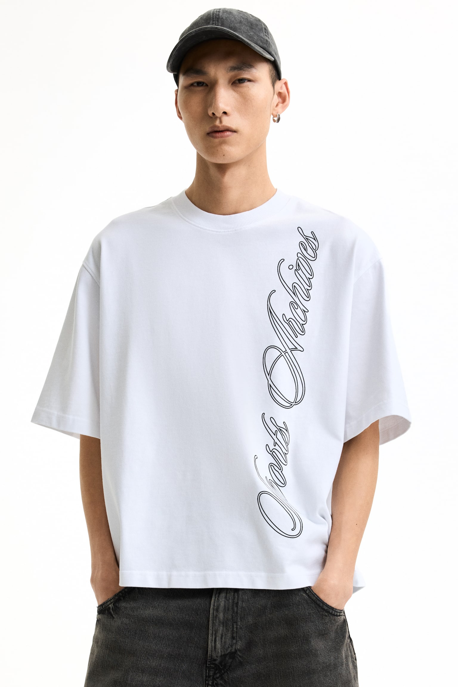 Футболка Oversized Fit із принтом - Білий/Sports Archives/Чорний/Темно-зелений/98 - 1