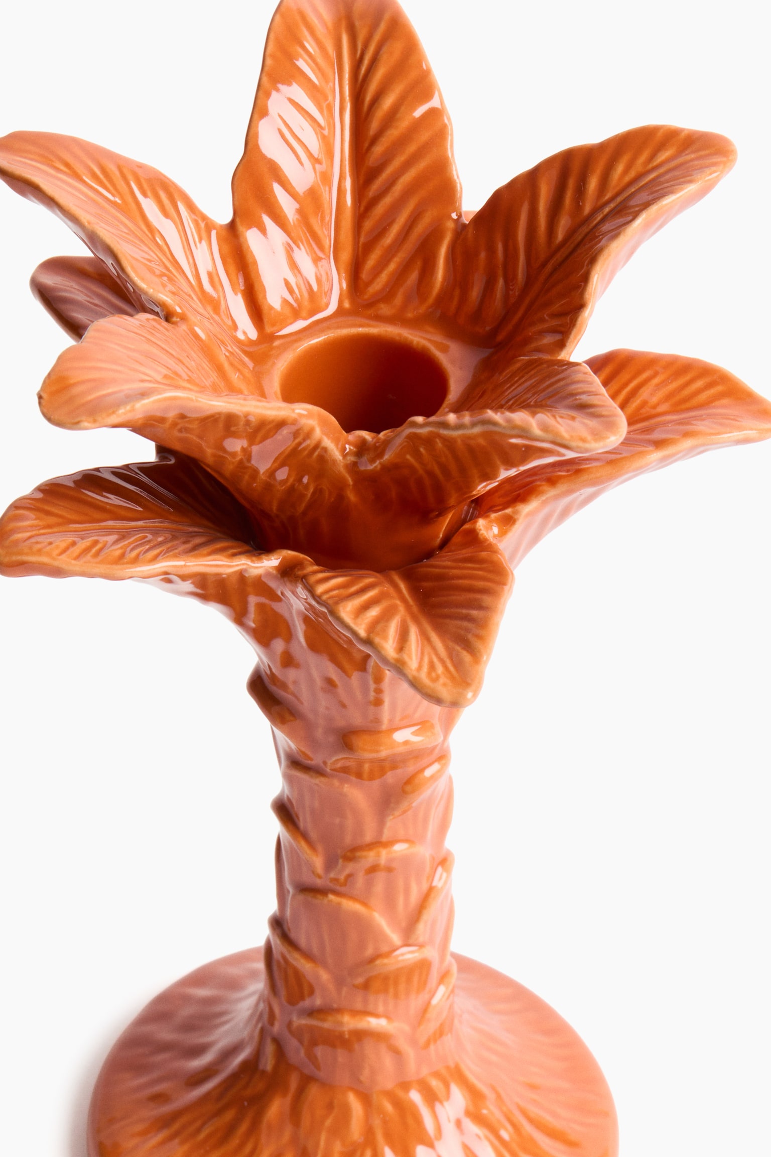 Large palm tree candlestick - Orange - 3