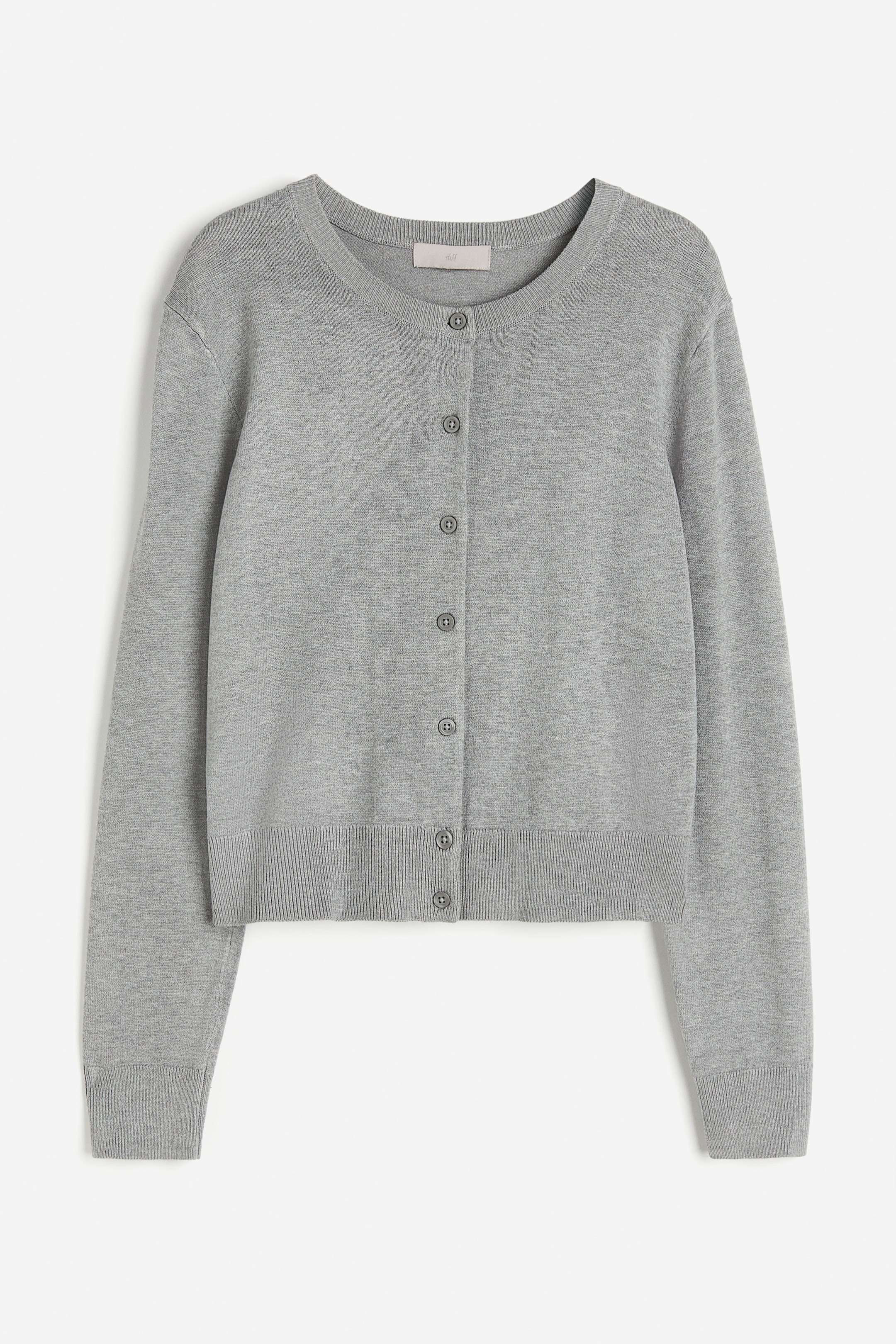 이미지 확대 보기: 파인니트 가디건 - 그레이 멜란지 - 여성 | H&M KR 1