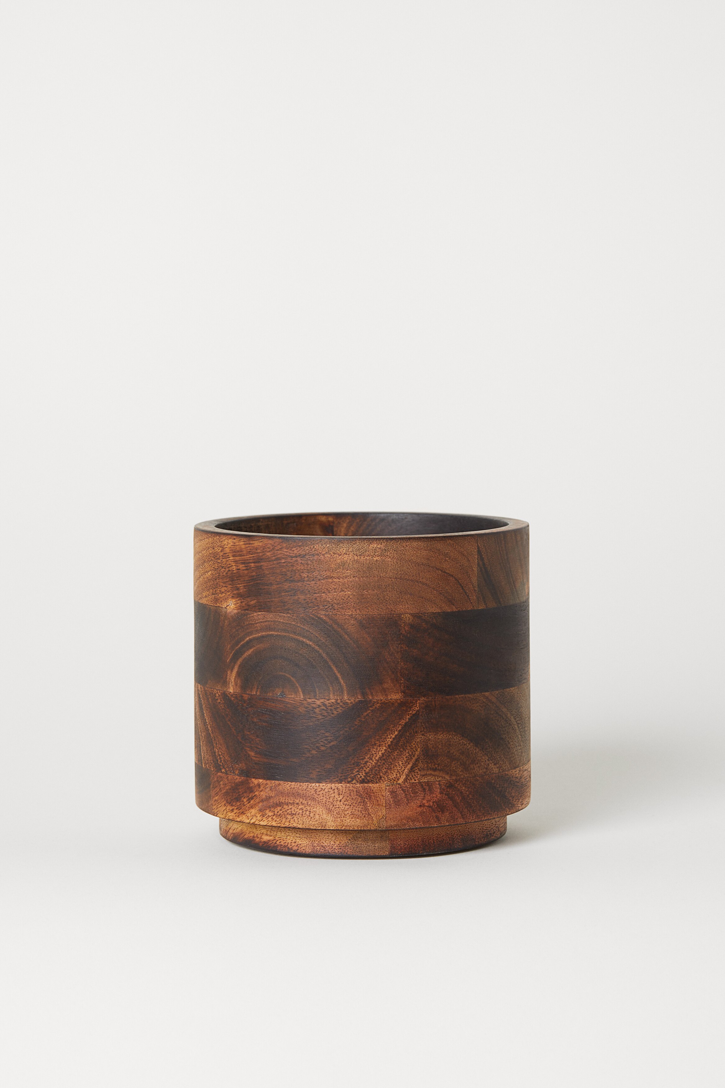 Cache-pot En Bois Naturel - Lot De 3 Pièces - Avec Trou De Drainage - Pour Plantes D'intérieur, Déco Salon Ou Bureau - 8
