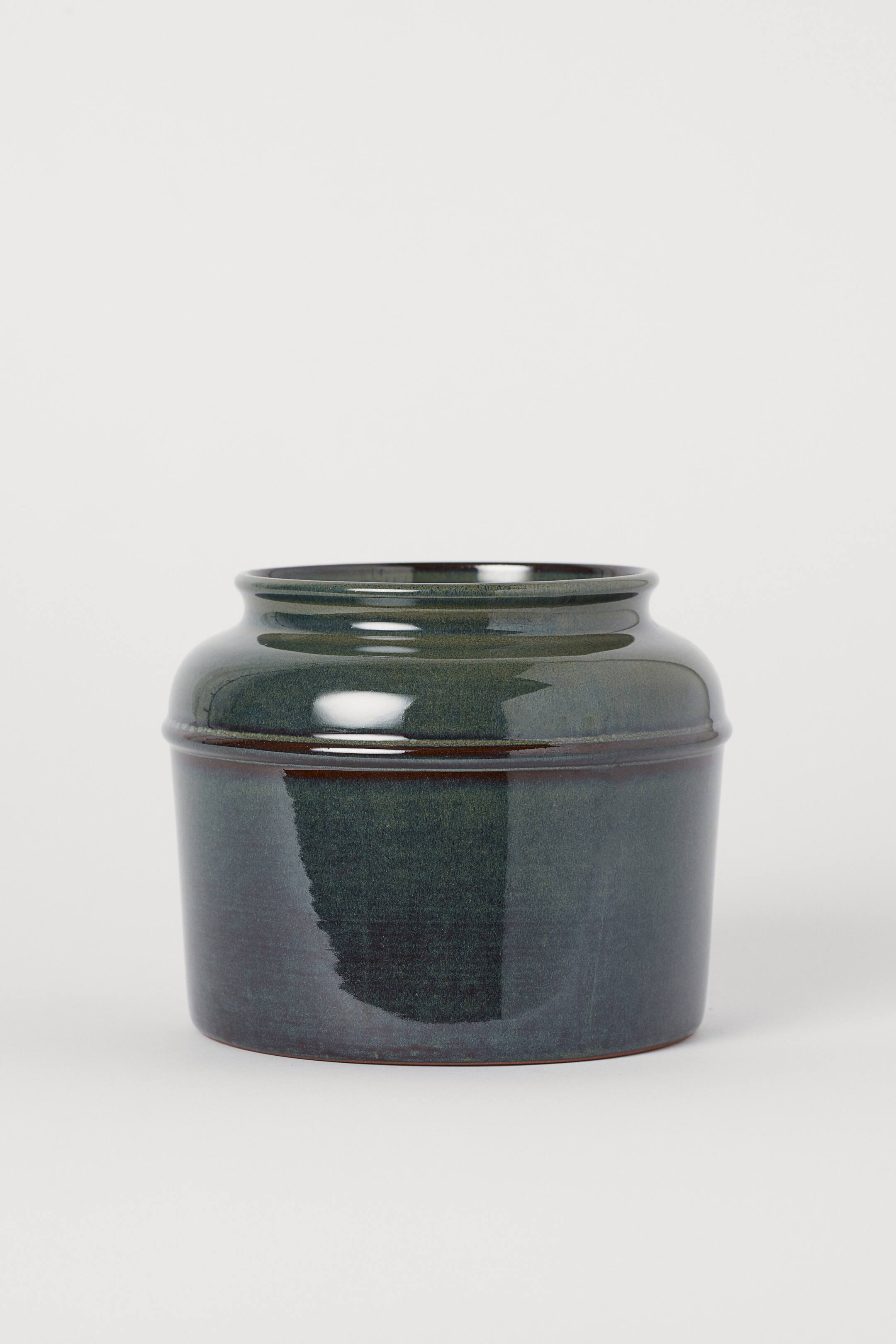 Zobacz większy obraz: Ceramiczny wazon - Ciemnozielony - HOME | H&M PL 1
