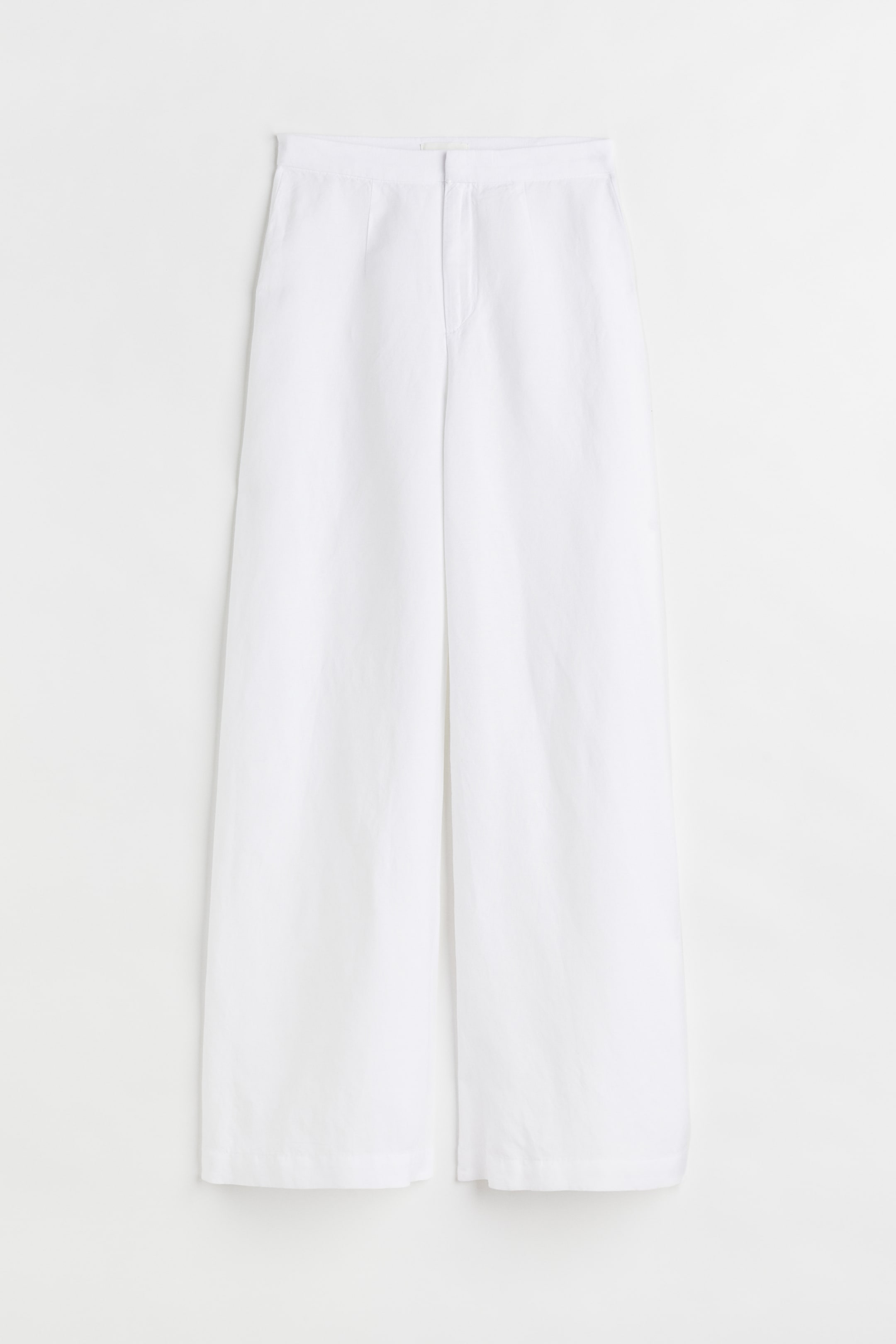 View larger image: Tailored linen-blend trousers - White - Ladies | H&M IN 1