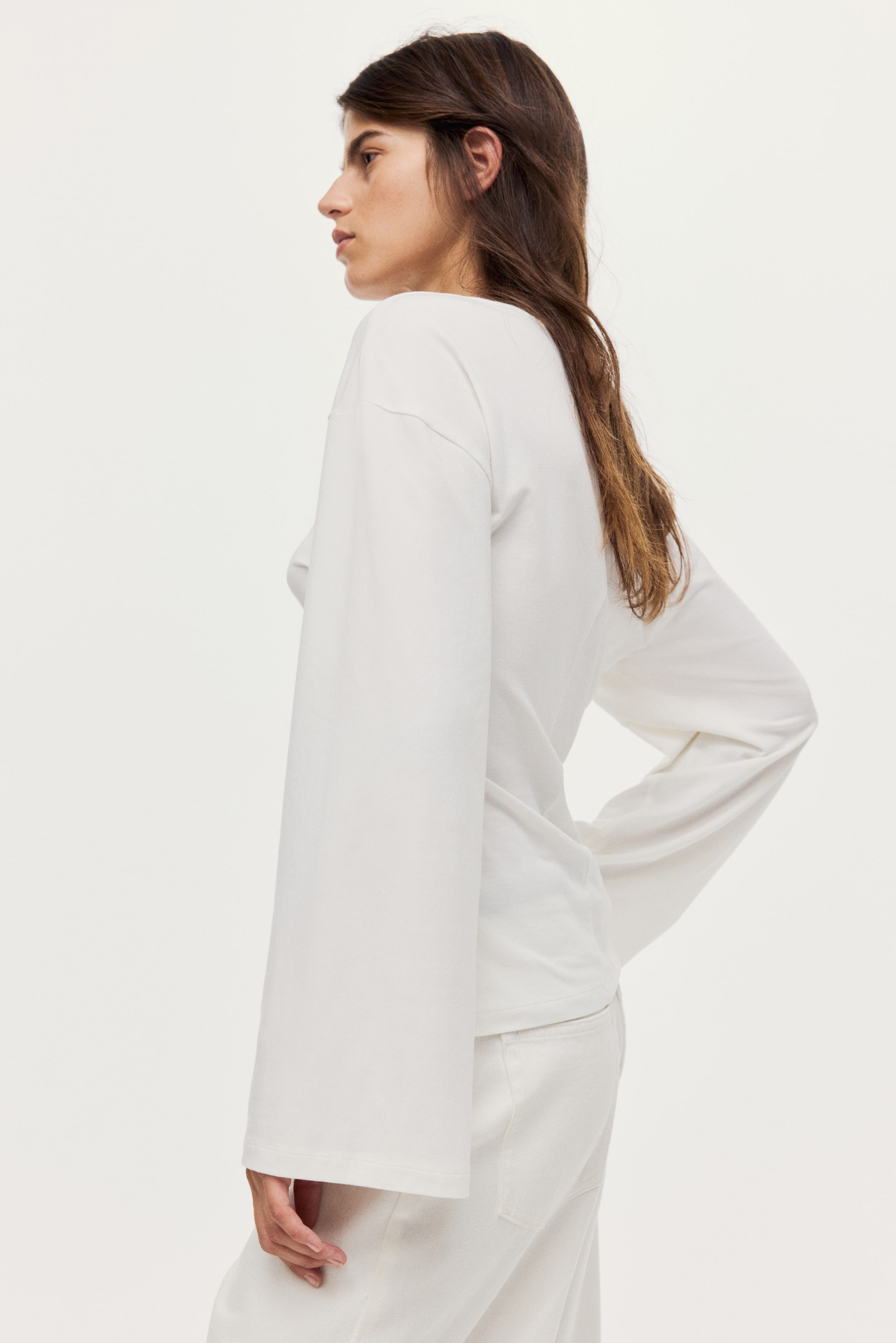 View larger image: Long-sleeved top - White - Ladies | H&M SG 2