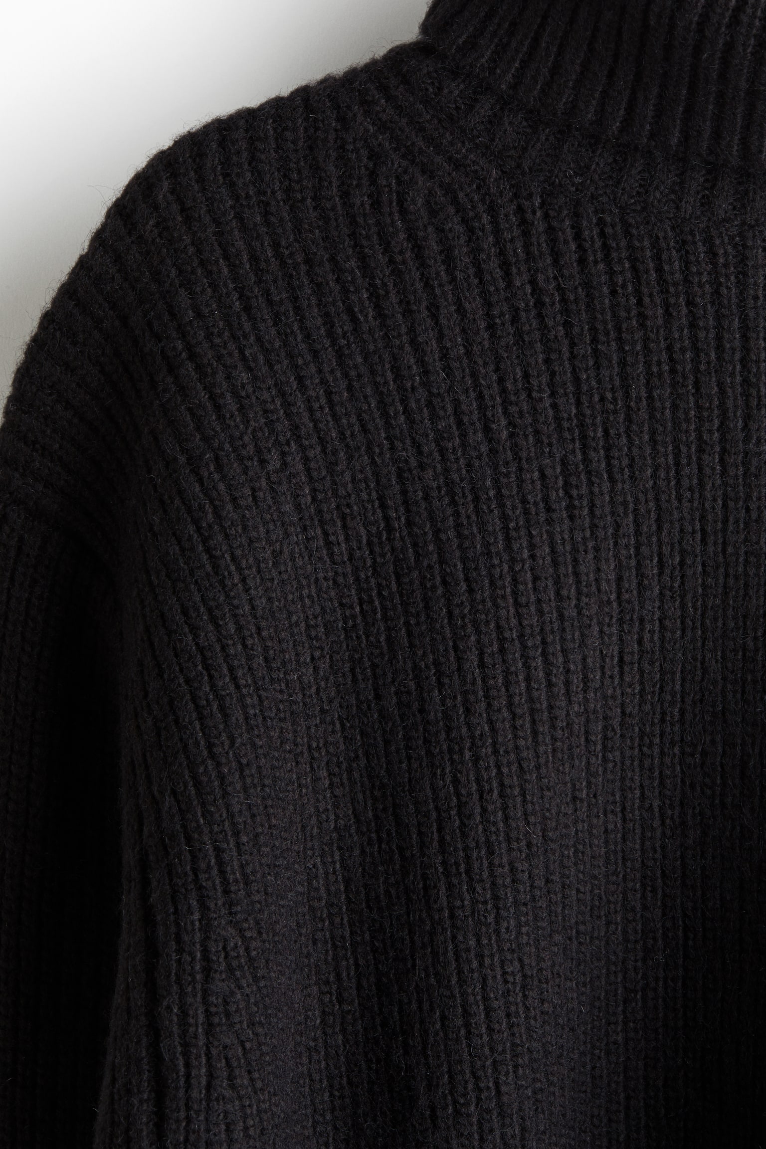 Rib-knit polo-neck jumper - Black/Greige/Cream - 4