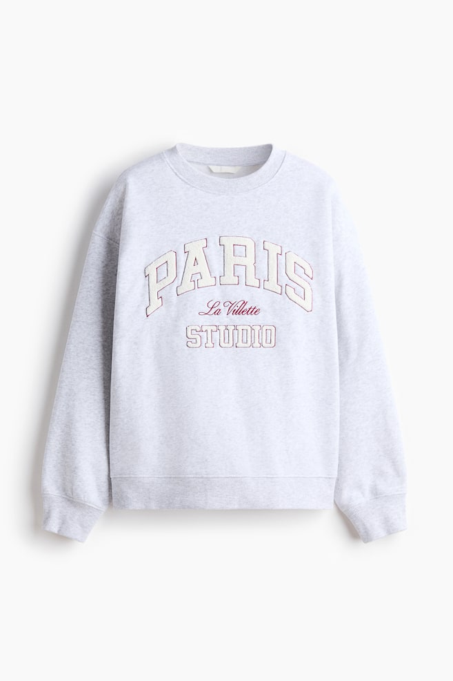 Sweatshirt with Text Motif - Light gray melange/Paris/Dark blue/Le Marais Académie/Dark gray/Brunch/Light gray/Athletics/Light turquoise/Art Collective/Orange/Paris/Cream/Le Club/Burgundy/Running Club/Light pink/Athlétisme Parisien - 1
