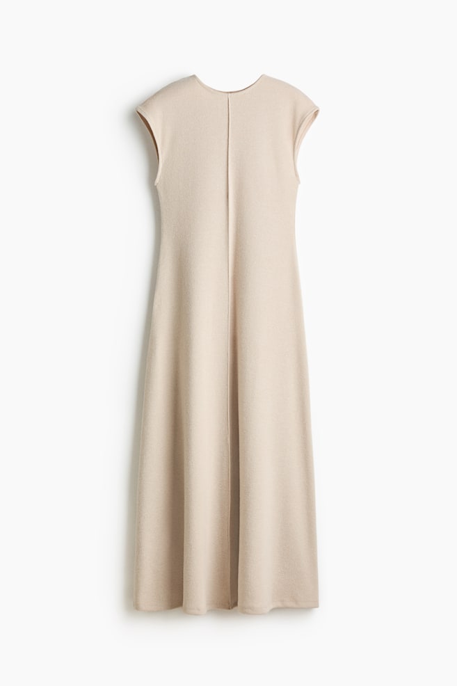 Vestido de punto con manga japonesa - Beige claro jaspeado/Gris oscuro jaspeado/Topo jaspeado - 1
