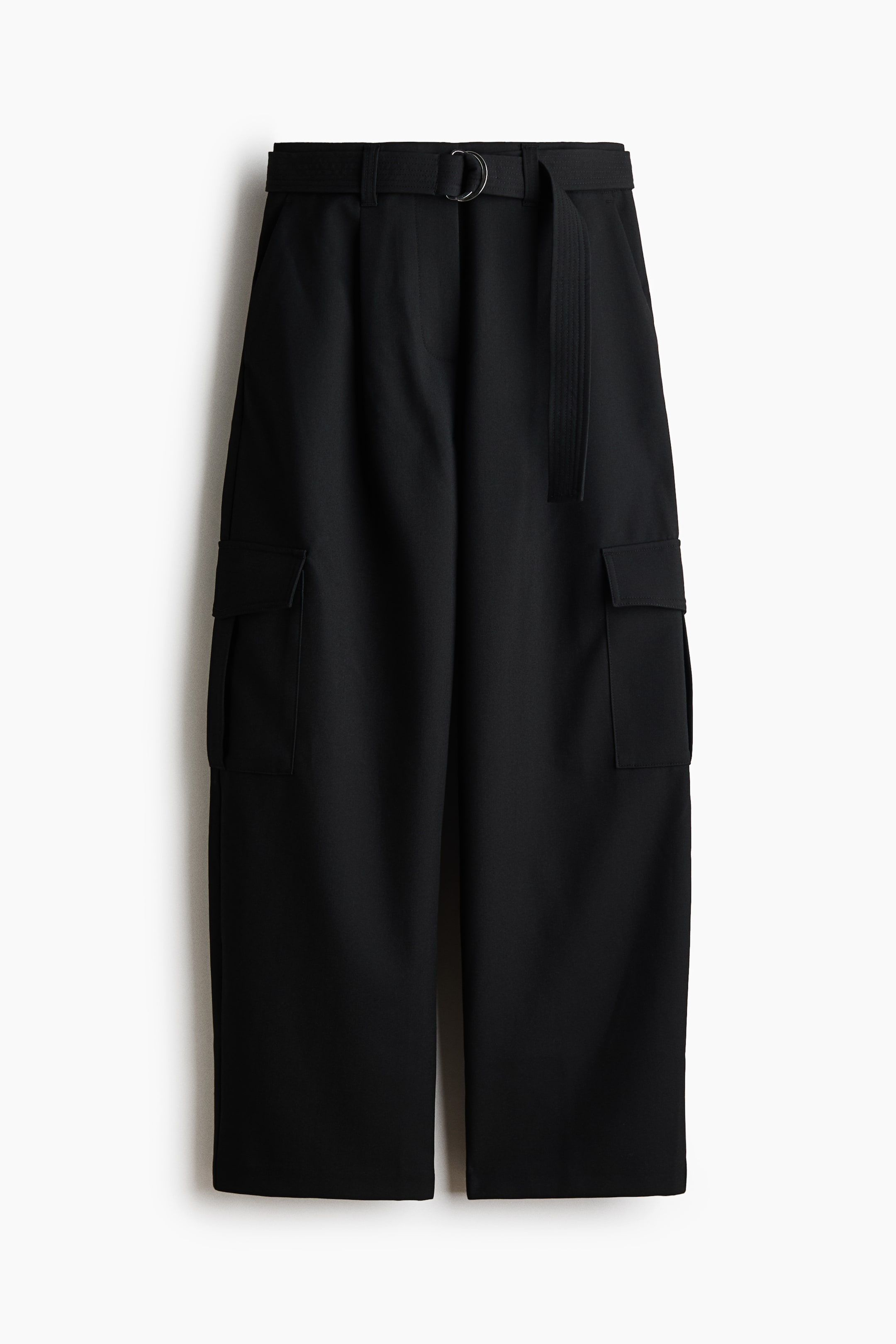 View larger image: Belted cargo trousers - Black - Ladies | H&M 1
