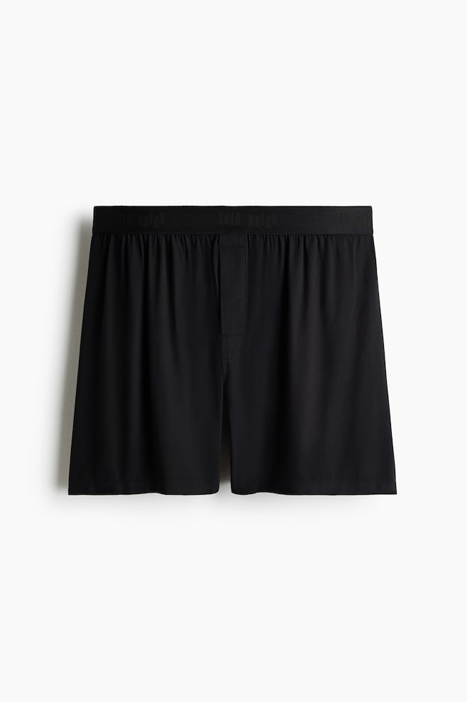 Satin Boxer Shorts - Black/Dark blue/black - 1