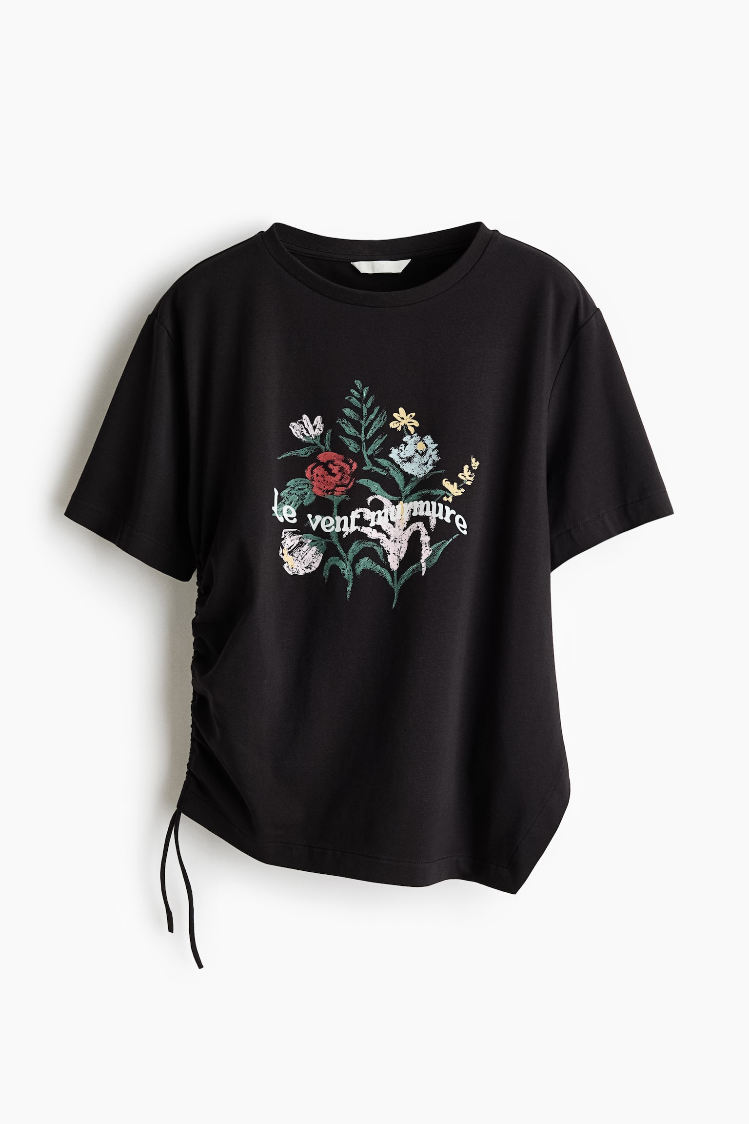 Drawstring Detail Tee - Black/Flowers/Cream/Flowers/Light grey/Kismet - 1