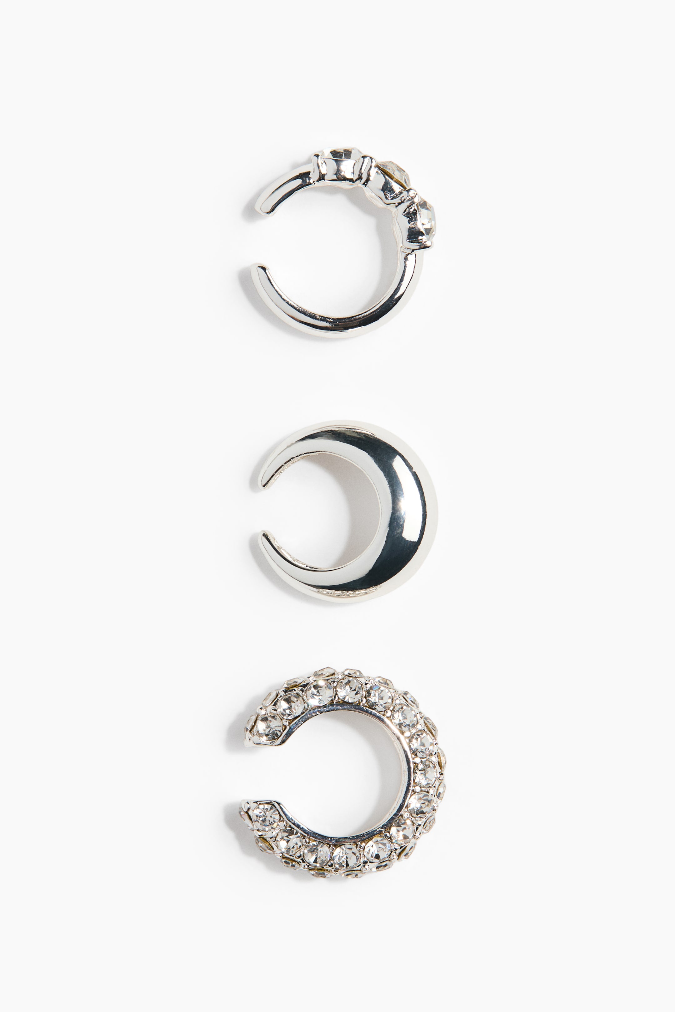 View larger image: 3-pack ear cuffs - Silver-coloured - Ladies | H&M 1