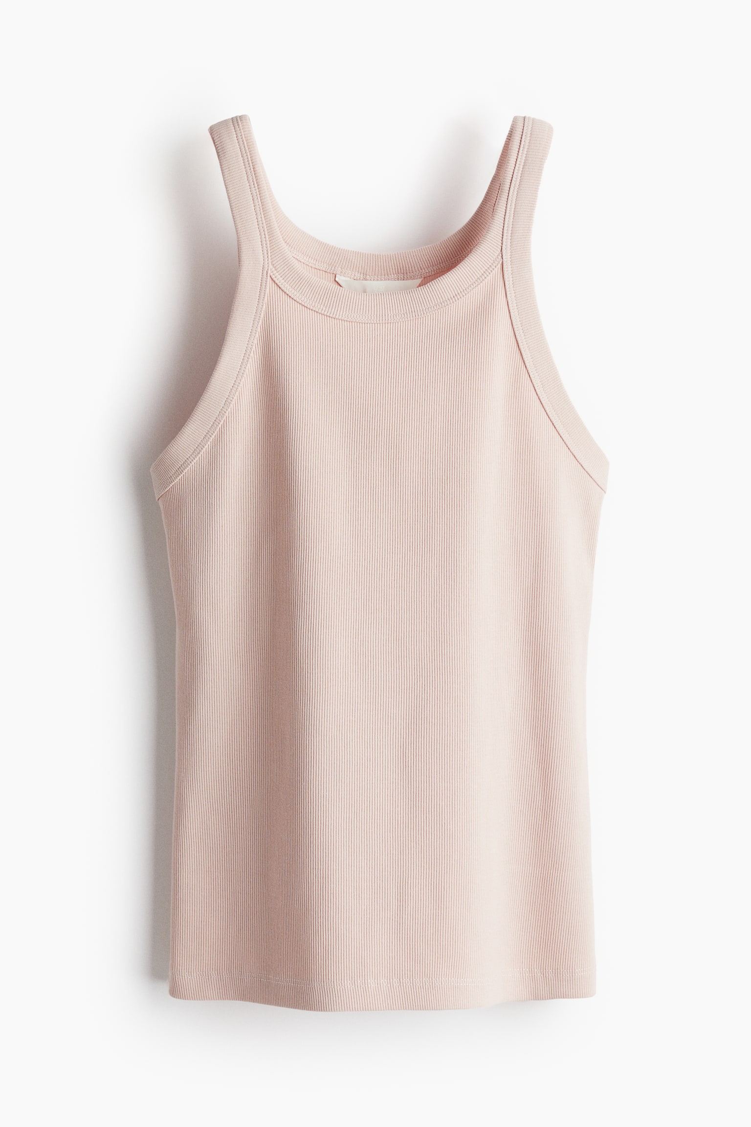 Ribbed vest top - Powder pink/Burgundy/White/Light blue striped/Dark beige/Light khaki green/Light grey marl/Black/White/Light beige/Sage green/Dusty blue/Mint green - 1