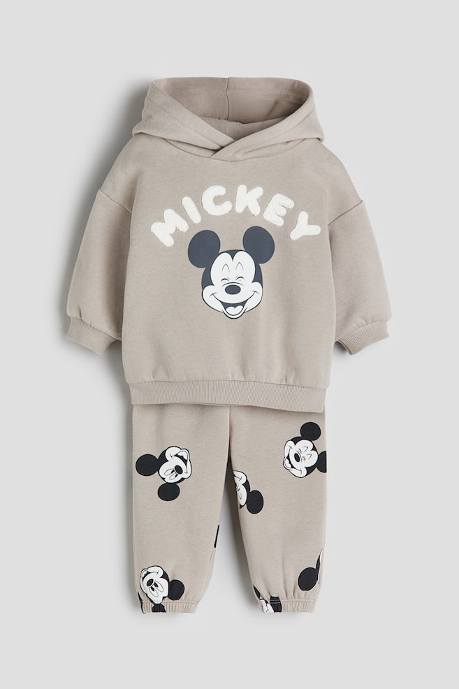 2-piece printed sweatshirt set - Beige/Mickey Mouse/Dark grey/Mickey Mouse/Light turquoise/LEGO DUPLO/Black/Keith Haring/dc/dc - 1