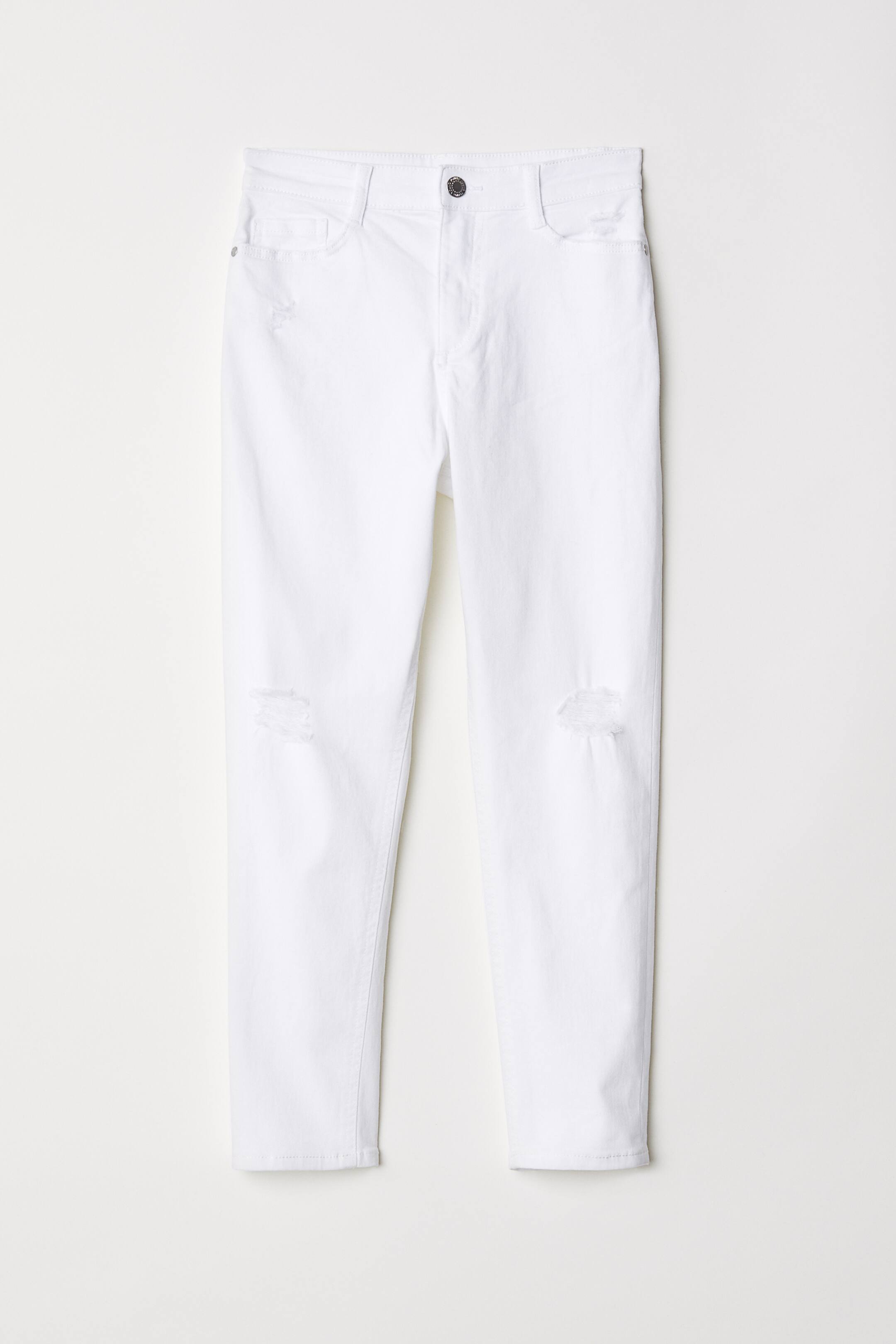View larger image: Twill Pants Trashed - White - Kids | H&M US 1