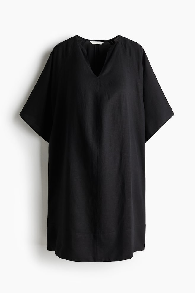 MAMA Vestido en mezcla de lino Before & After - Negro - 1