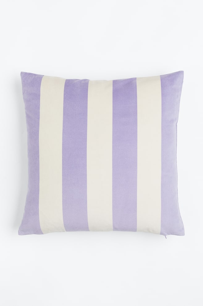 Velvet cushion cover - Light purple/White/Old rose/Yellow - 1