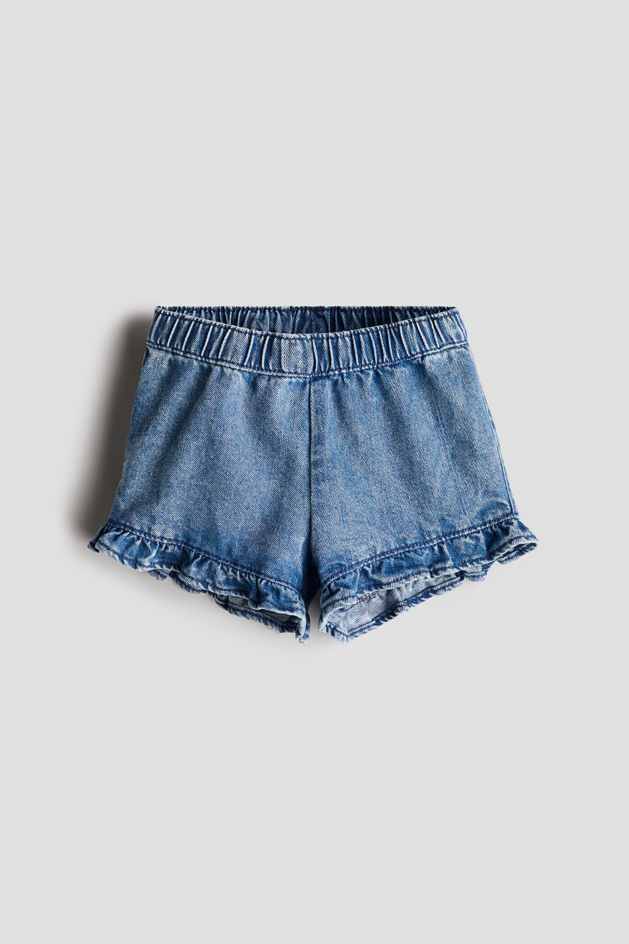 Ruffled Denim Shorts