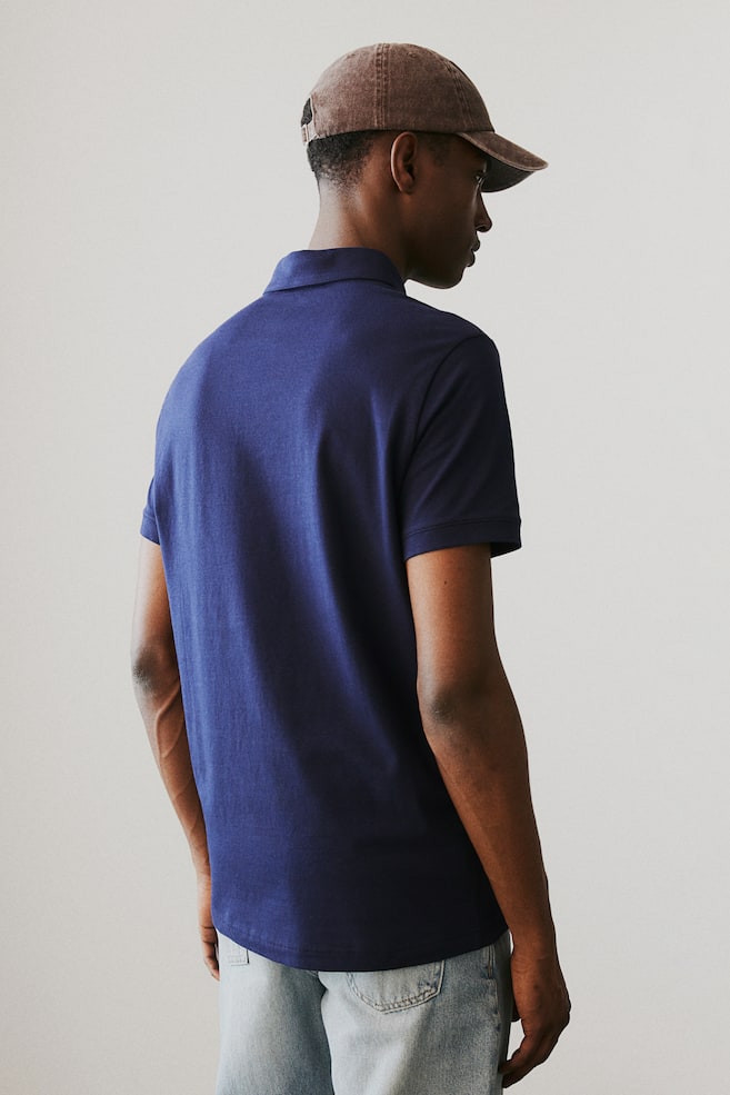 Slim Fit Polo shirt - Navy blue/Black - 4