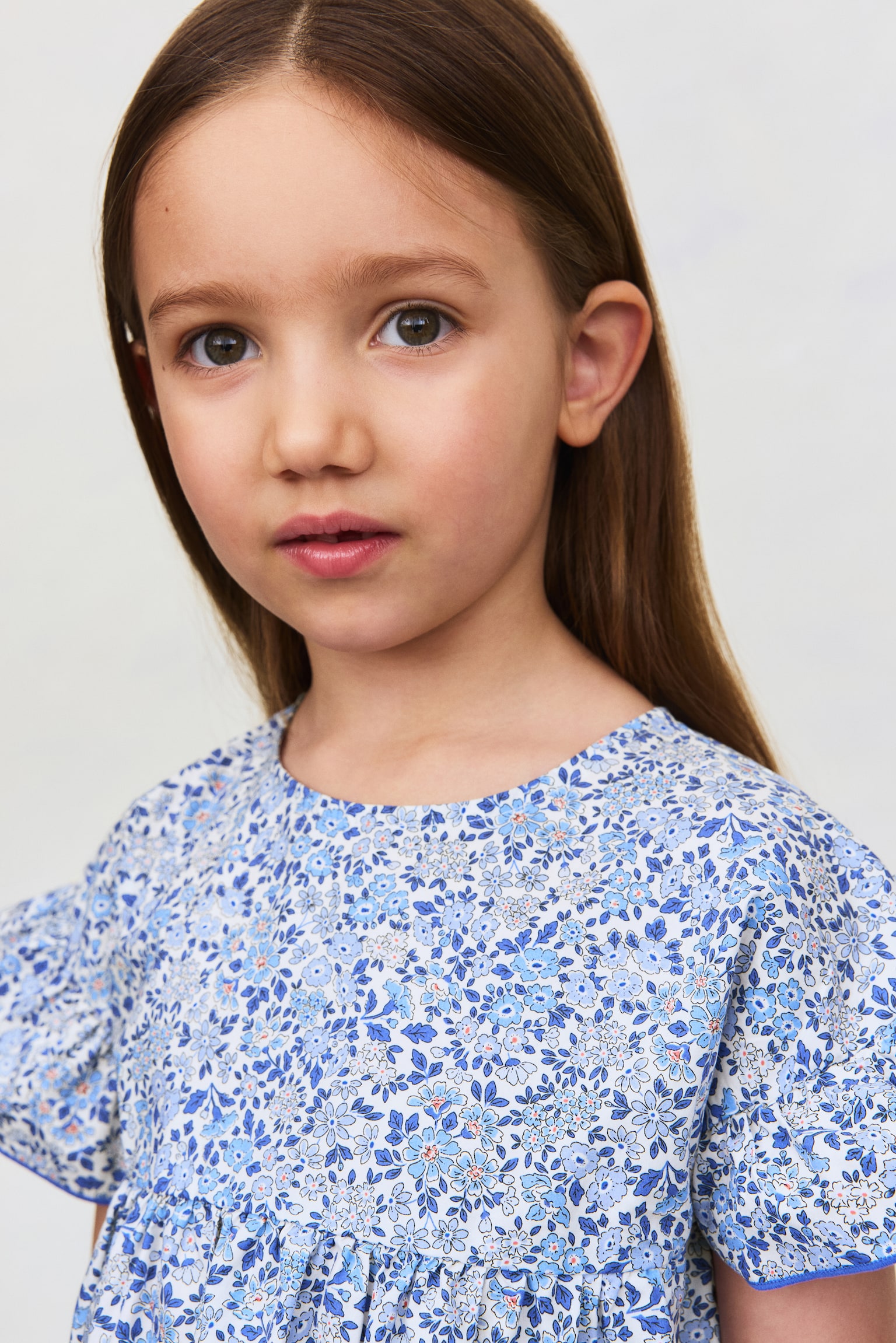 Детское платье H&M Printed Cotton, цвет: Синий / С принтом — фото 4
