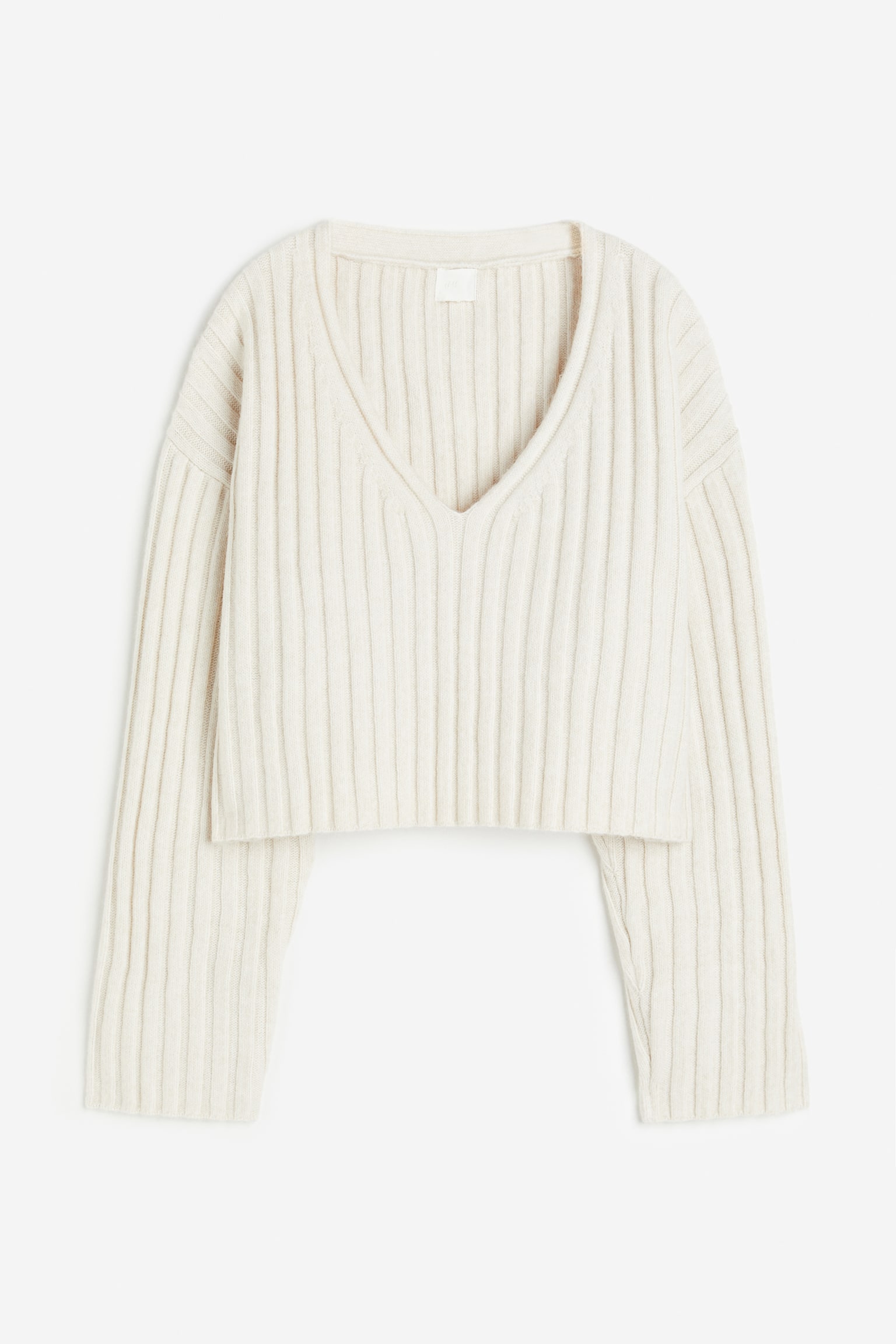 Rib-knit jumper - Natural white - 1