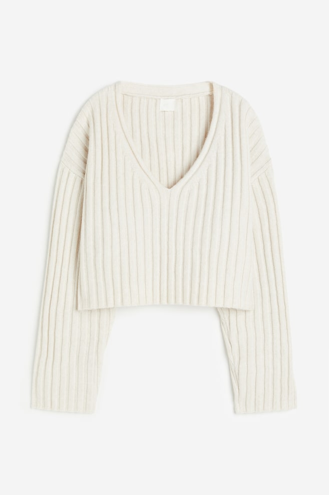 Rib-knit jumper - Natural white - 2
