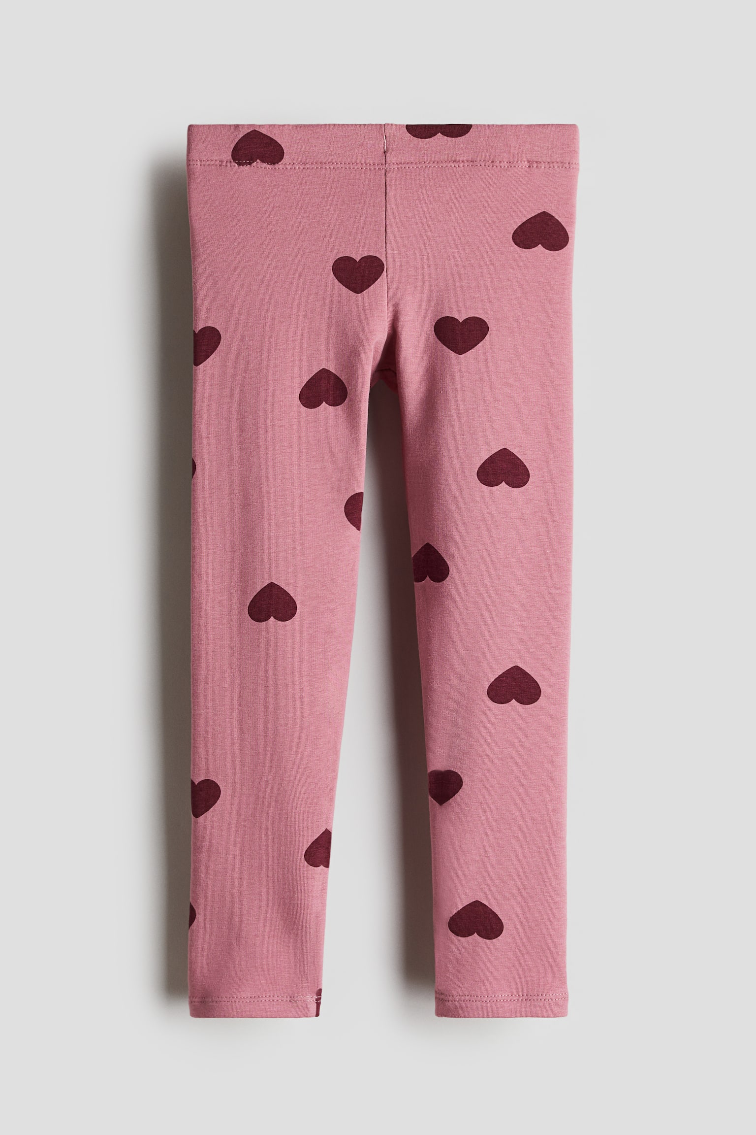 Brushed-inside leggings - Dark dusty pink/Hearts/Black/Dark grey/Hearts/Beige/Spotted/Light dusty pink/Light green/Hearts/Cream/Hearts/Pink/Hearts/Light beige/Hearts/Dark grey/Spotted - 1