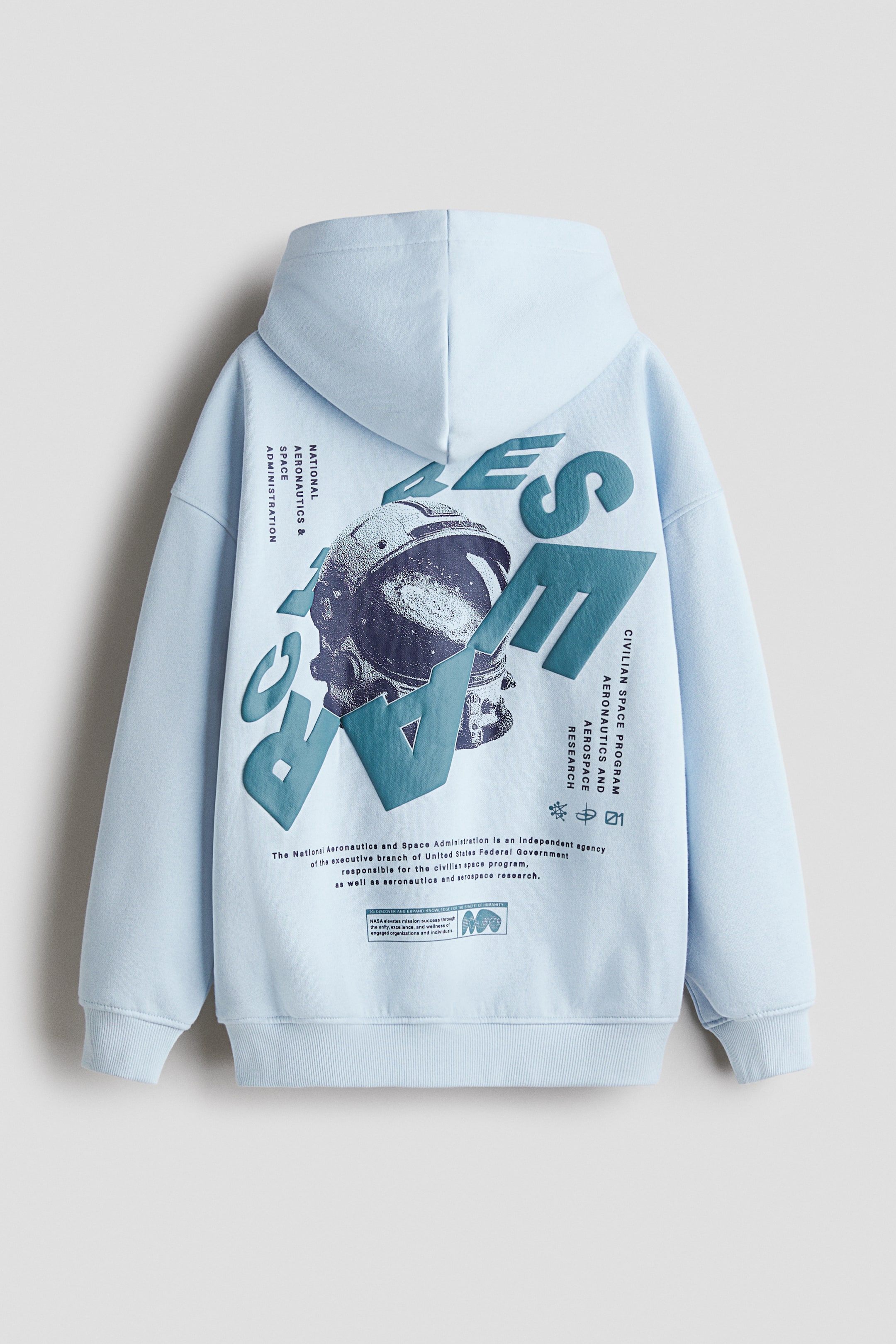 Ampliar la imagen: Sudadera con gorro - Azul claro/NASA - Kids | H&M MX 2