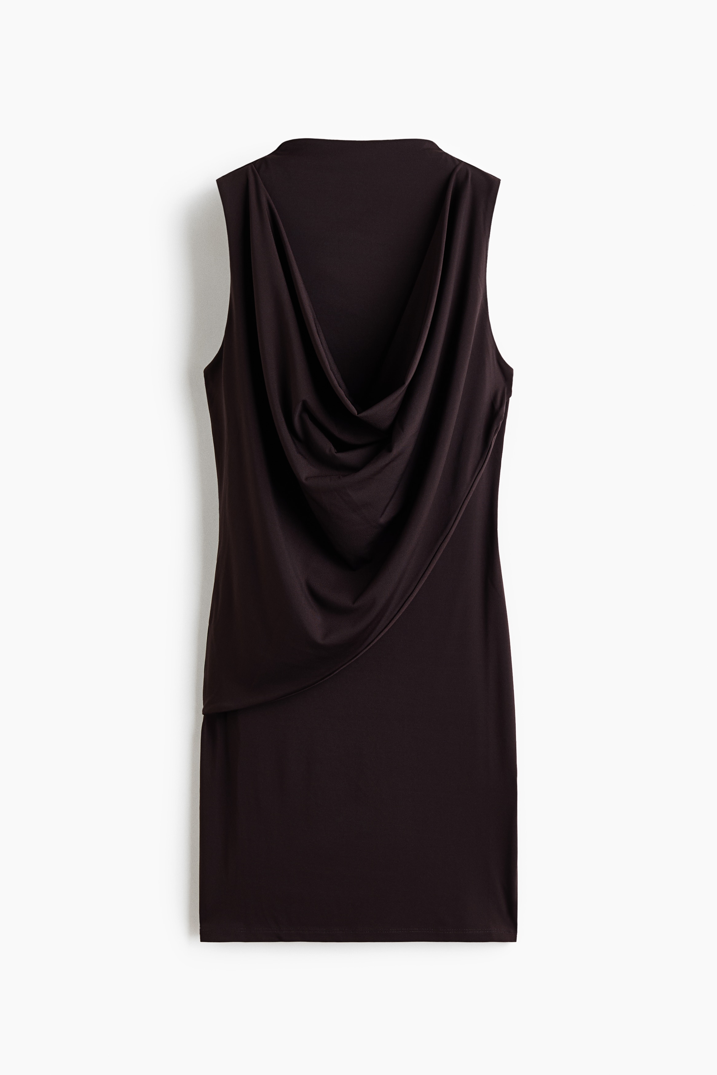 Draped jersey dress - Dark brown