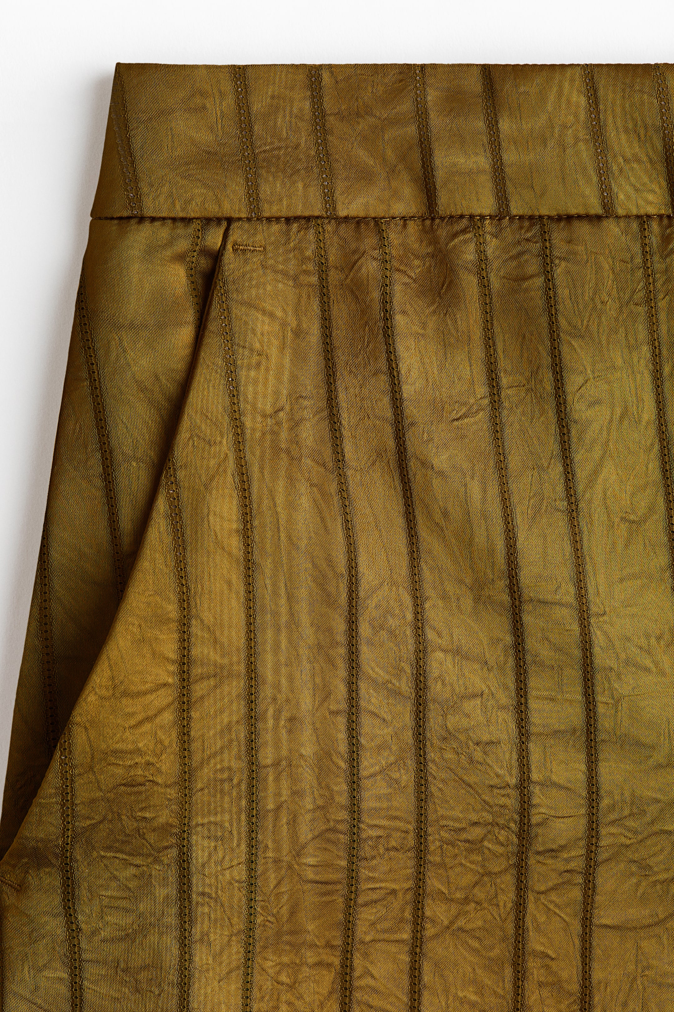 View larger image: Wide tailored trousers - Golden olive/Striped - Ladies | H&M IN 5