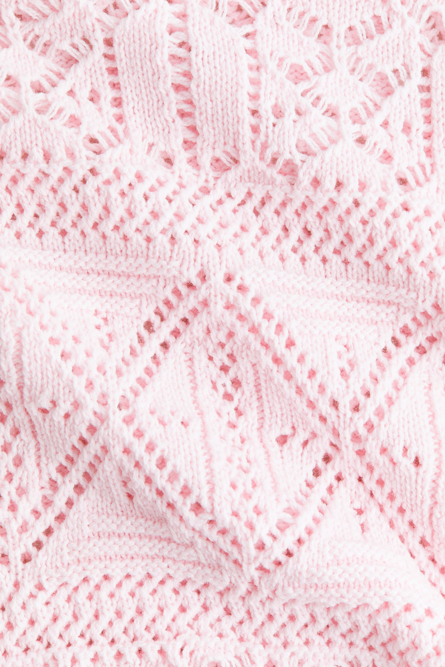 Crochet-look jumper - Light pink/White/Light blue - 2