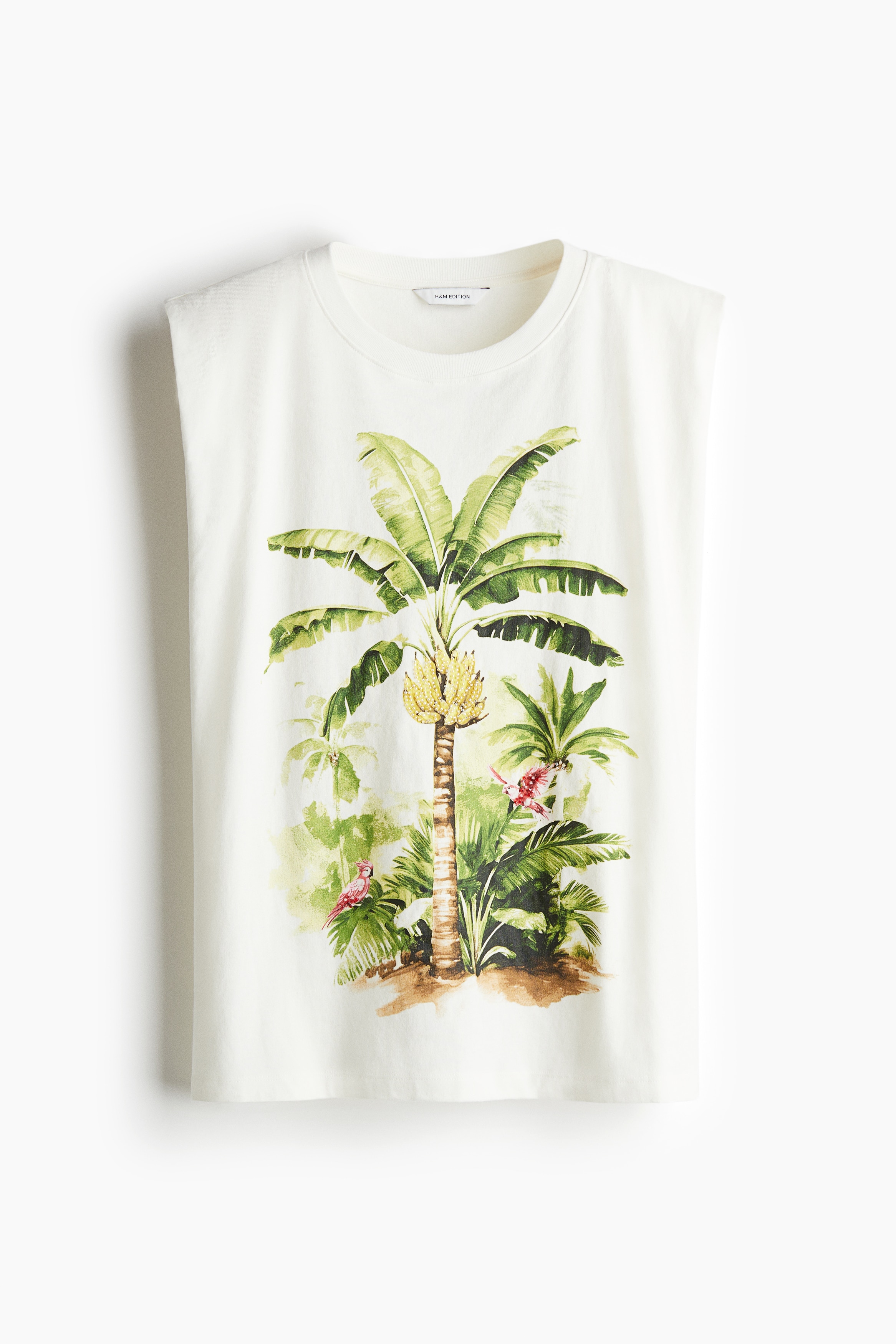 Top mit Printmotiv - Weiß/Palmen