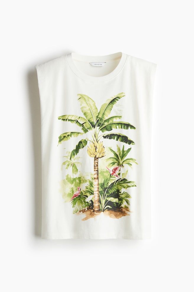 Top mit Printmotiv - Weiß/Palmen - 1