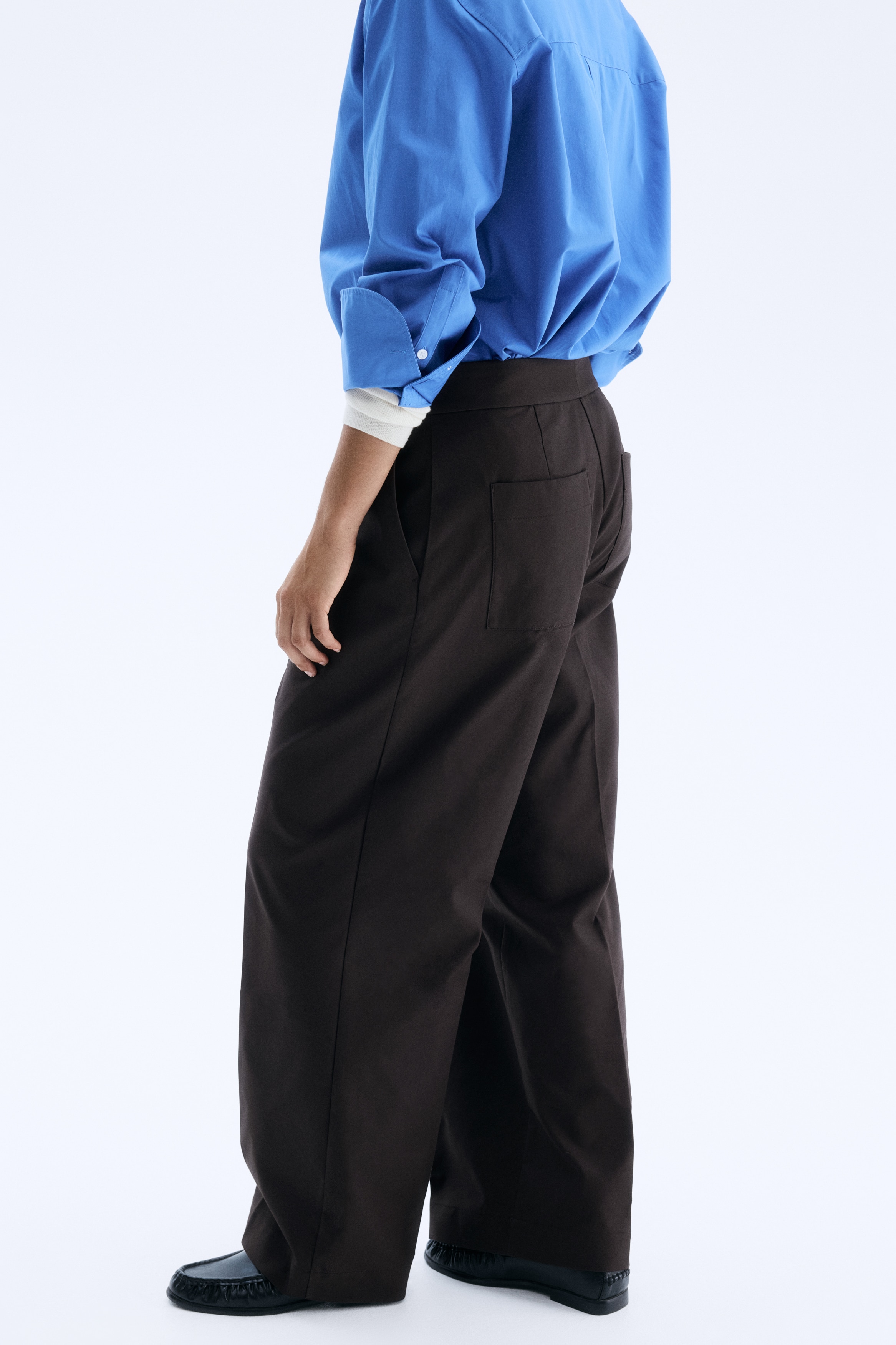 Wide twill trousers