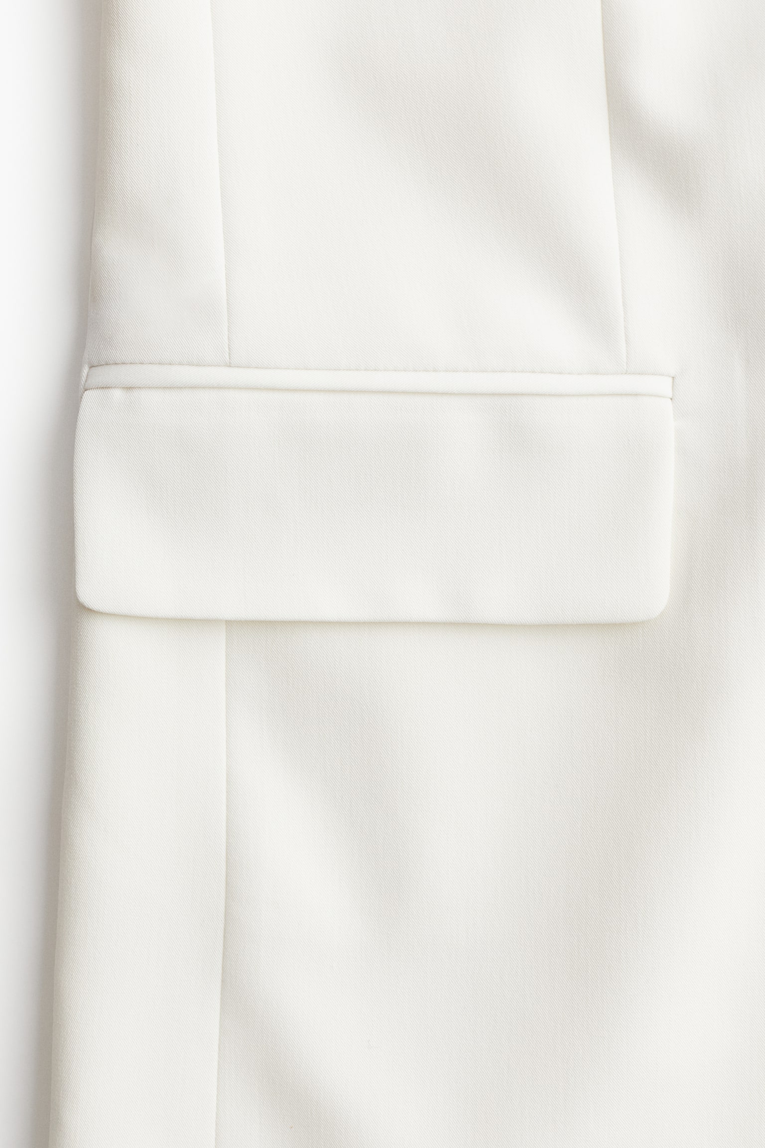 Sleeveless Twill Blazer - White - 6