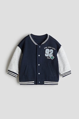 Baseballjacka i sweatshirtkvalitet