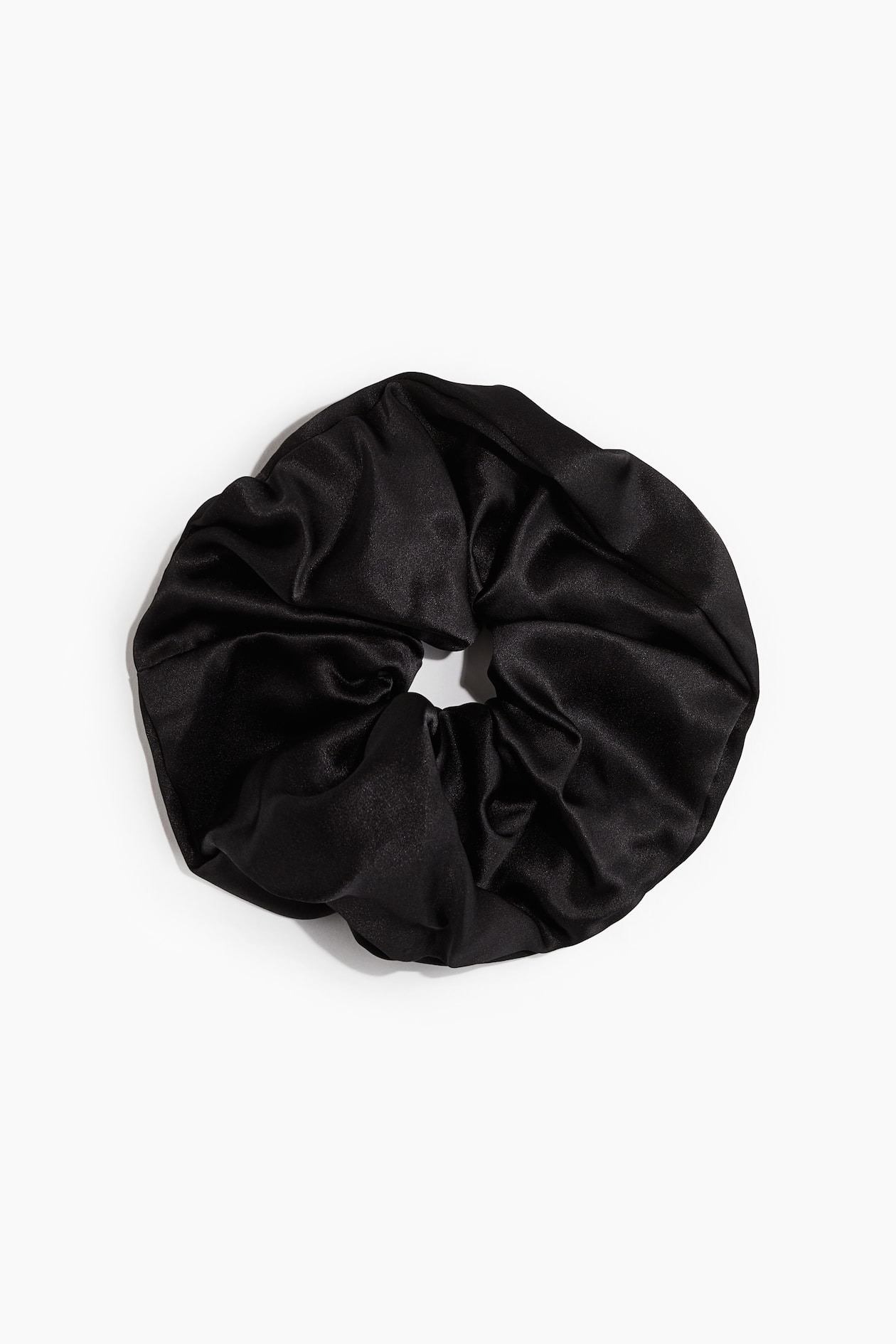 Scrunchie Grande De Seda Negro Mujer Handm Es