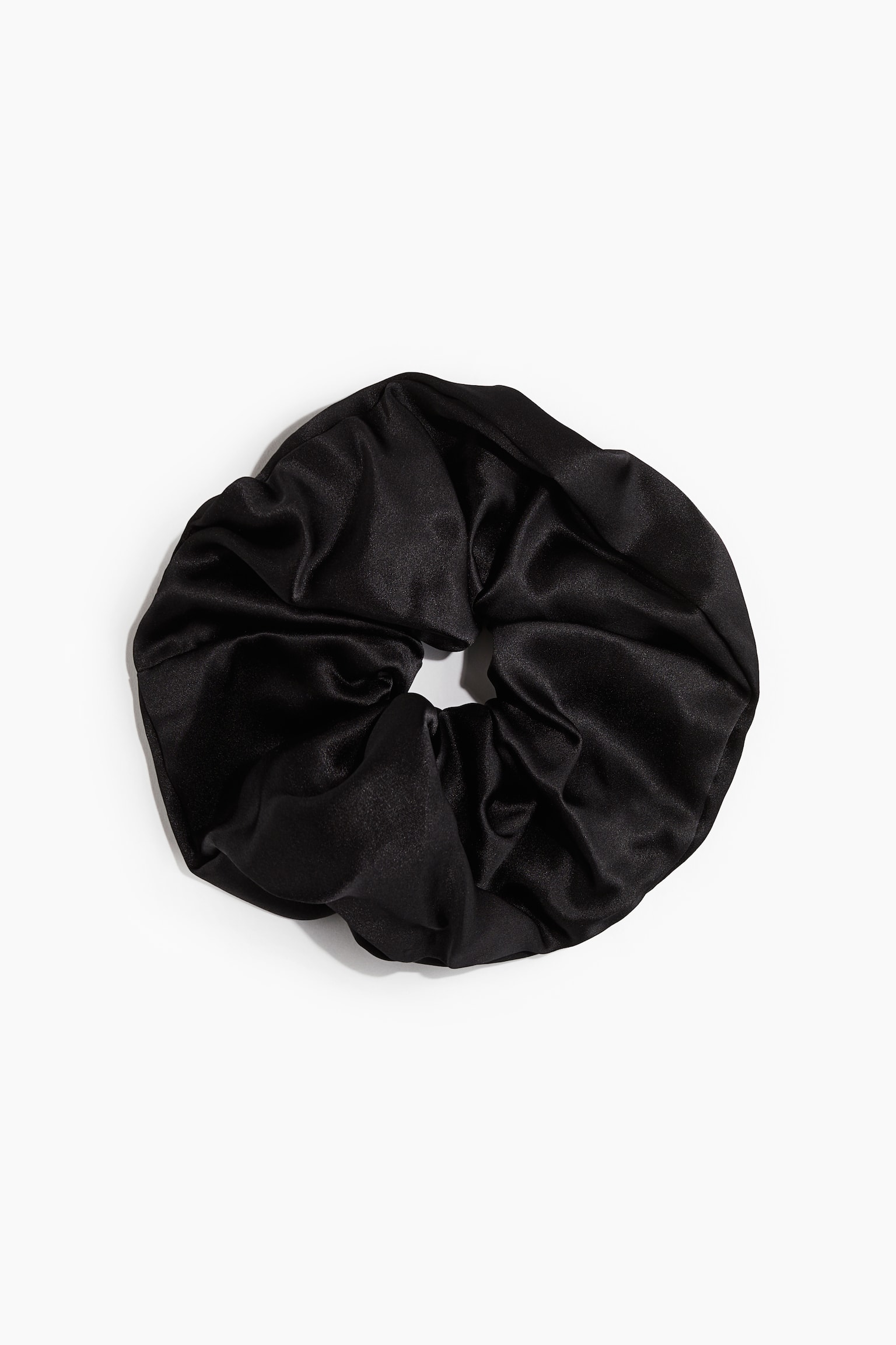 Large silk scrunchie - Black - 1