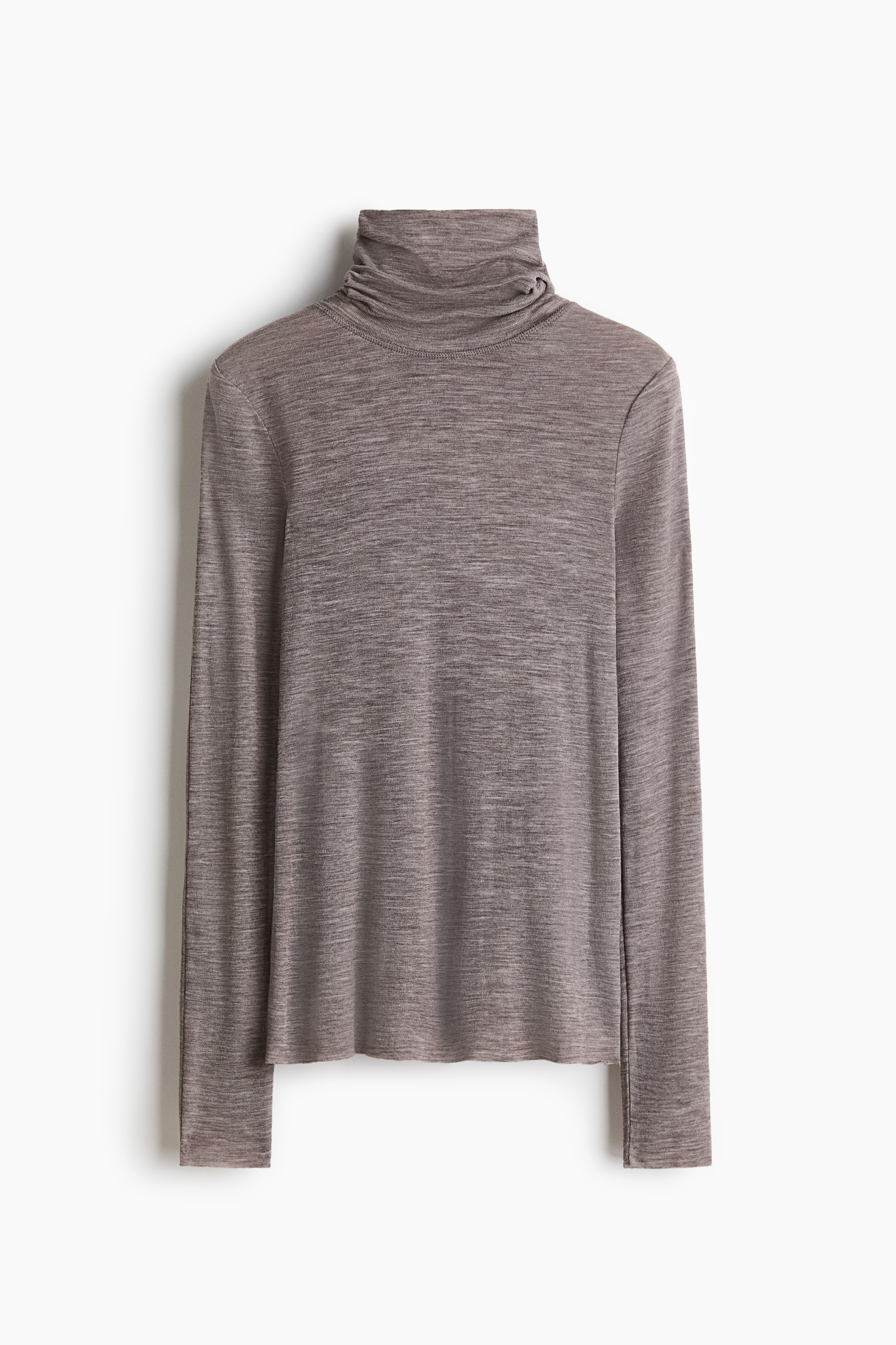 Wool Turtleneck Top - Dark taupe melange/Olive green/Gray melange/Black