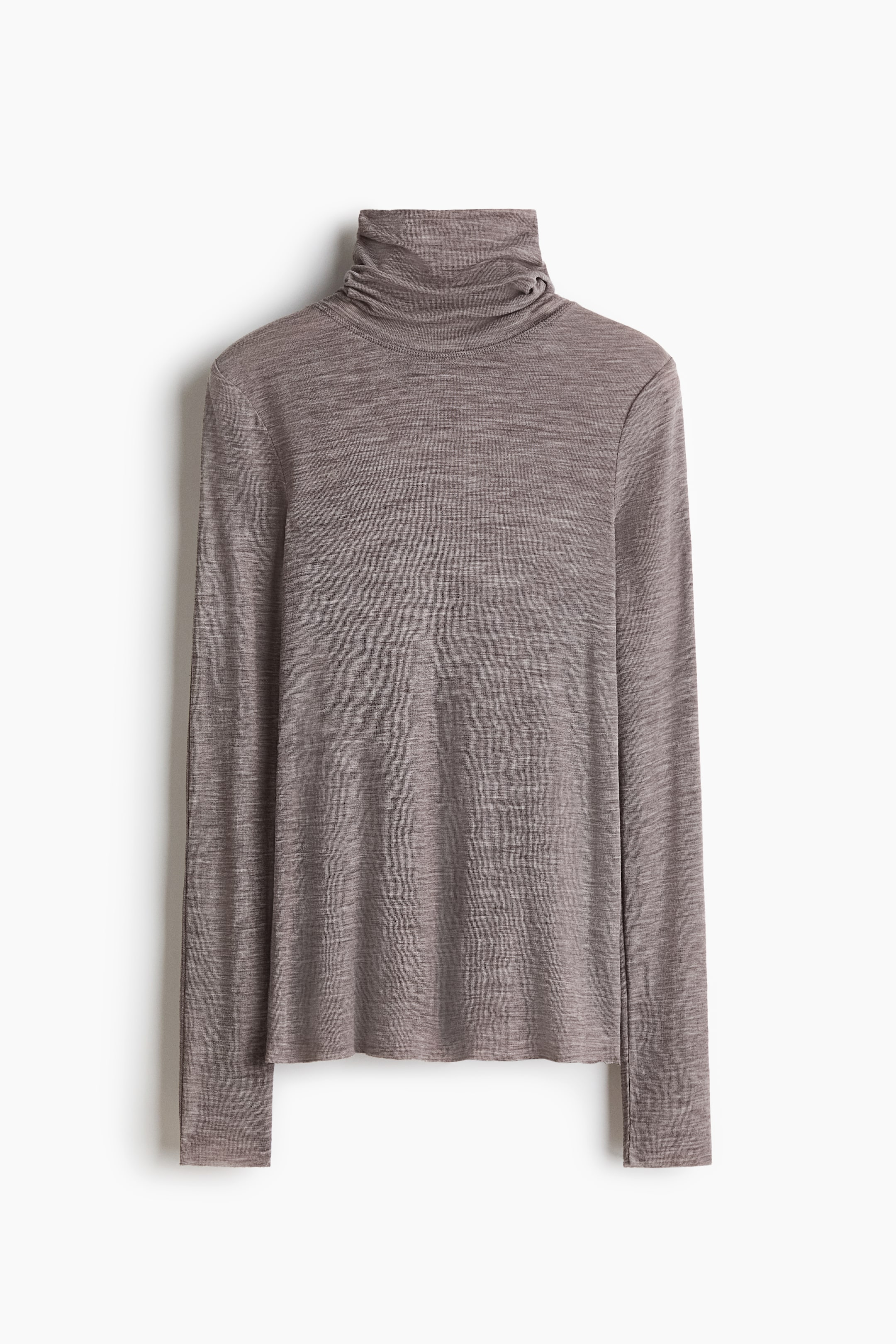 Ampliar la imagen: Top de lana con cuello alto - Gris pardo oscuro - Ladies | H&M MX 1