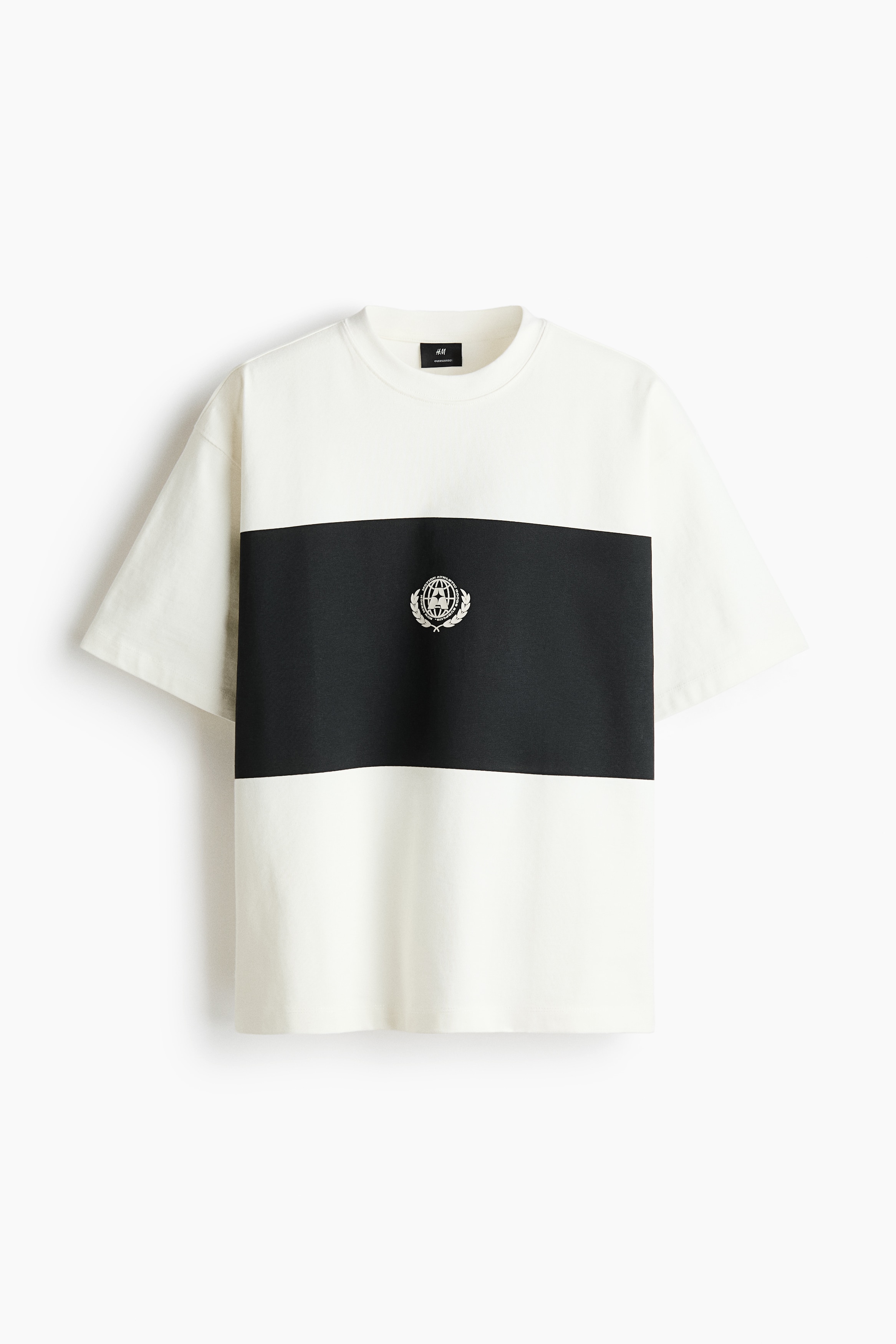 Oversized Fit Printed T-shirt - White/Dark brown/Runners Club