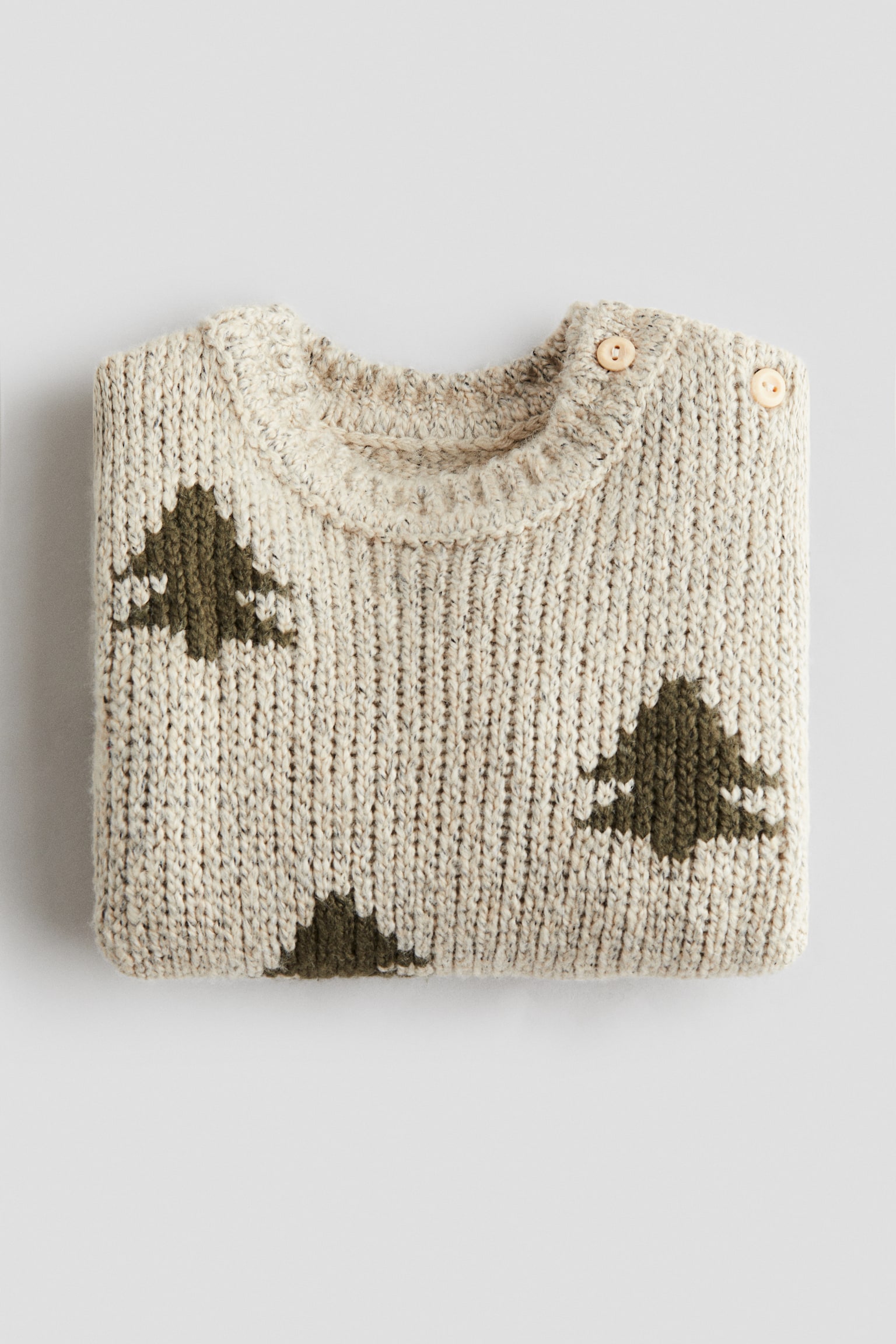 Детский свитер H&M Jacquard-Knit, цвет: Светлый бежевый — фото 2