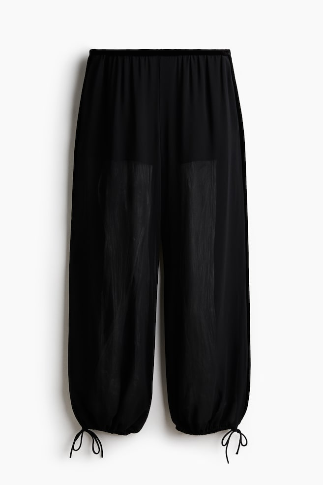 Chiffon trousers - Black - 1